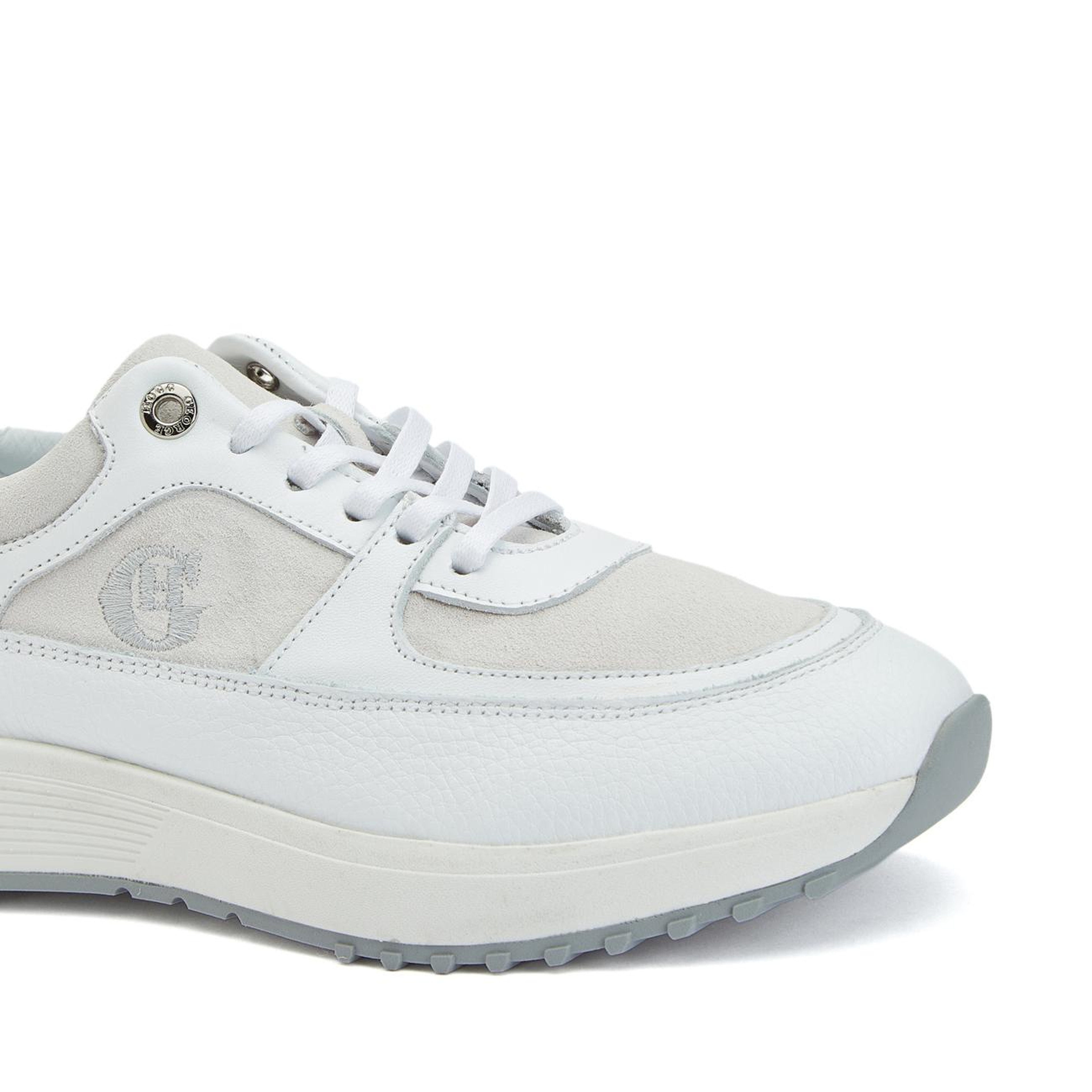 George Hogg Kadın Beyaz Nakış Detaylı Deri Sneaker