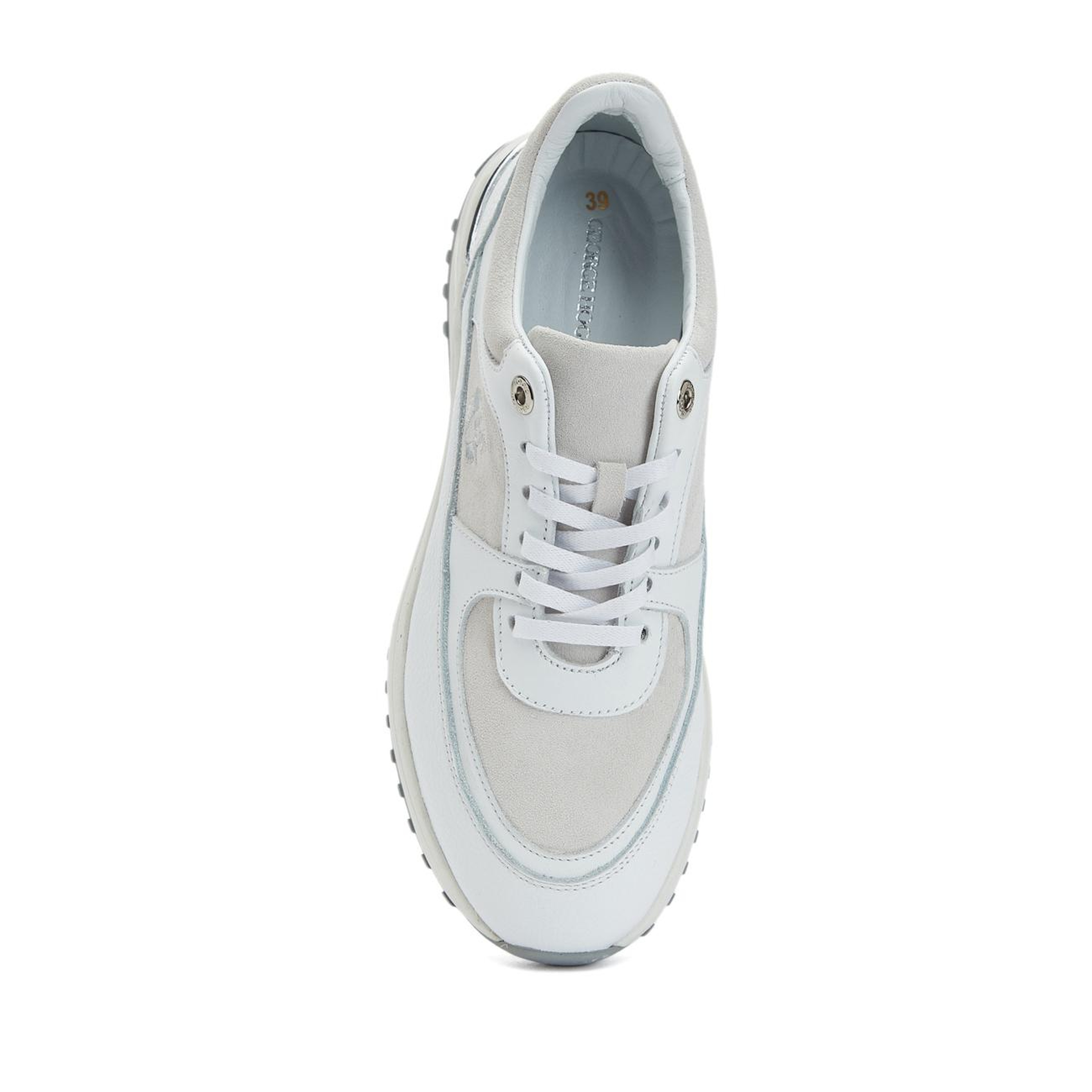 George Hogg Kadın Beyaz Nakış Detaylı Deri Sneaker