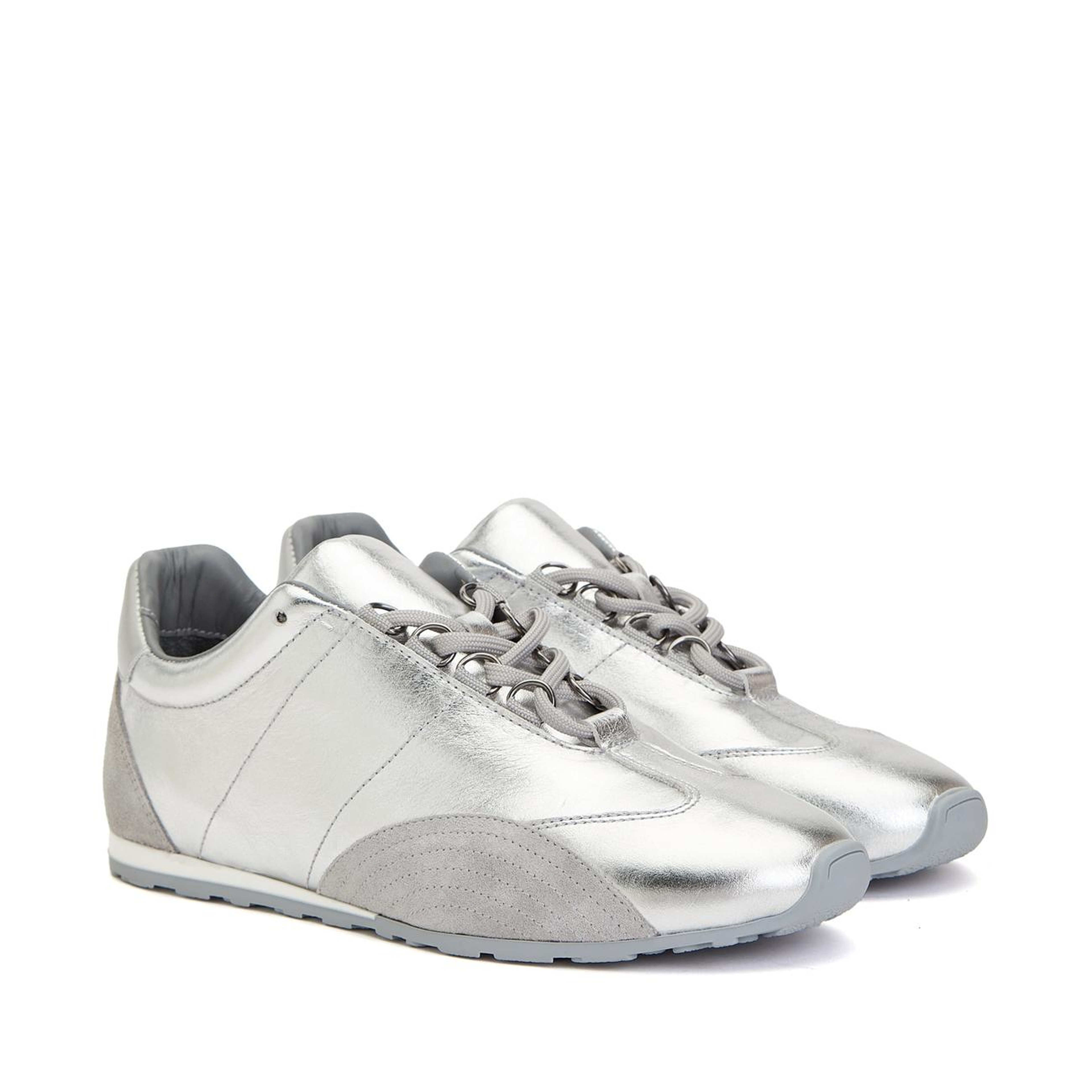 Divarese Kadın Silver Parlak Deri Sneaker