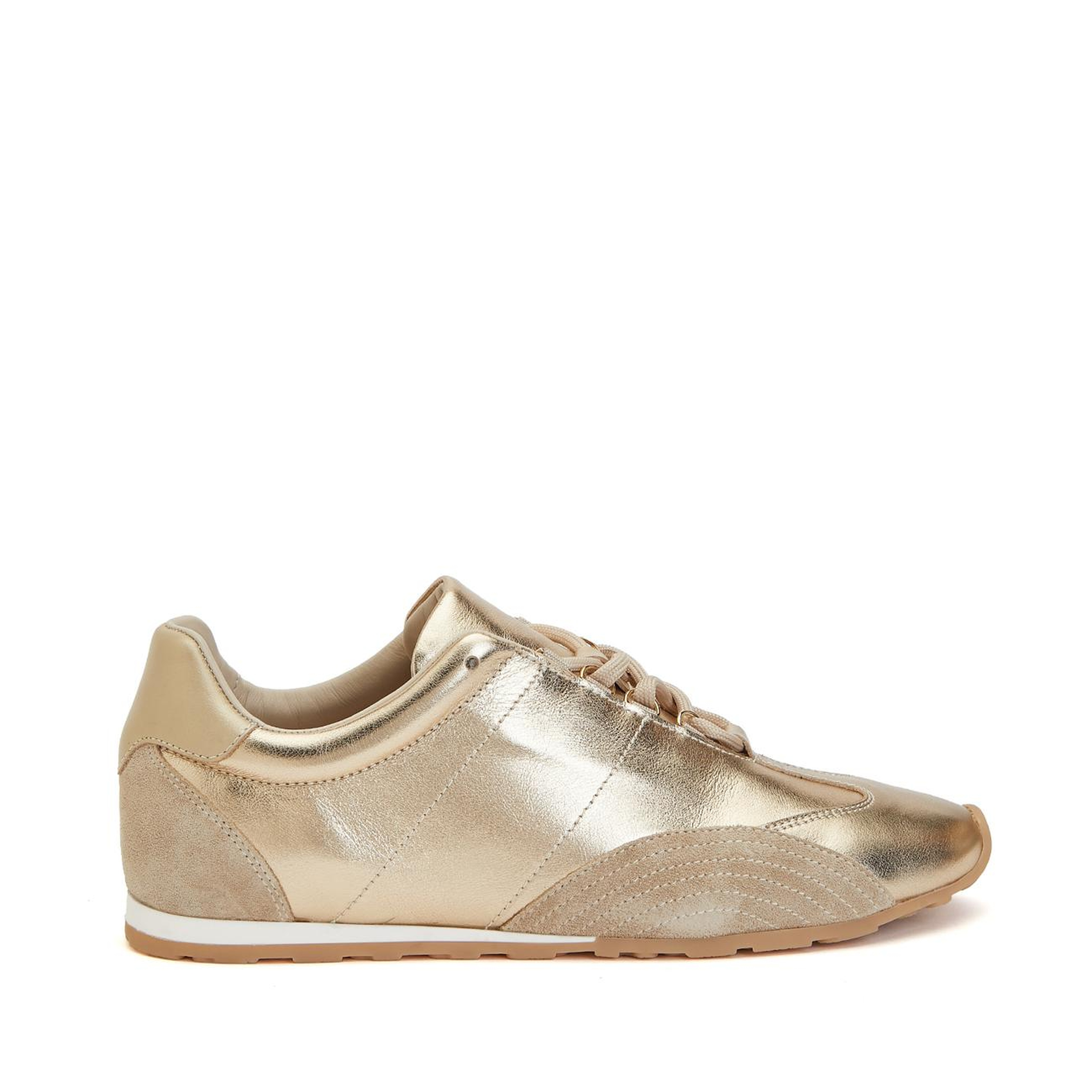 Divarese Kadın Gold Deri Sneaker