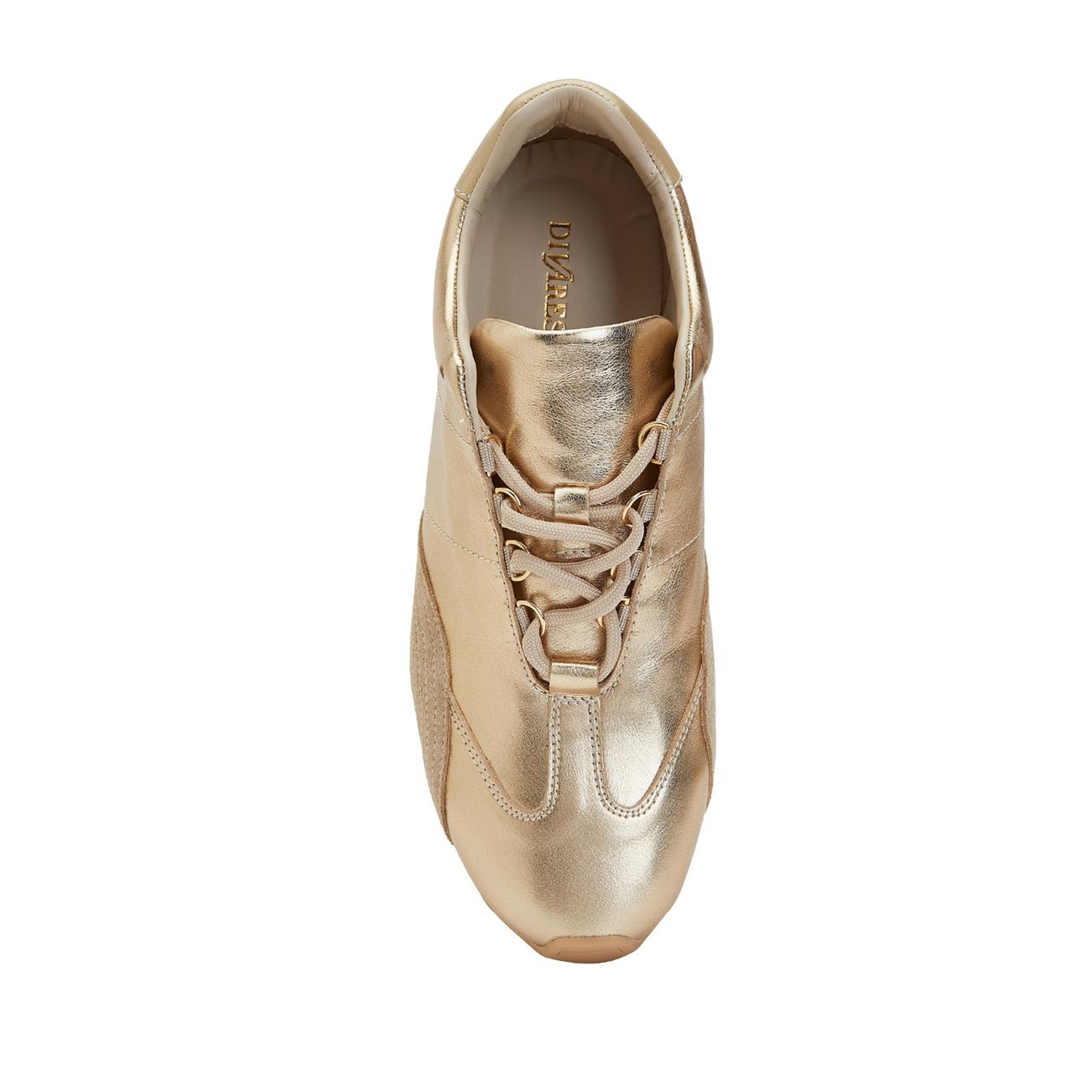 Divarese Kadın Gold Deri Sneaker