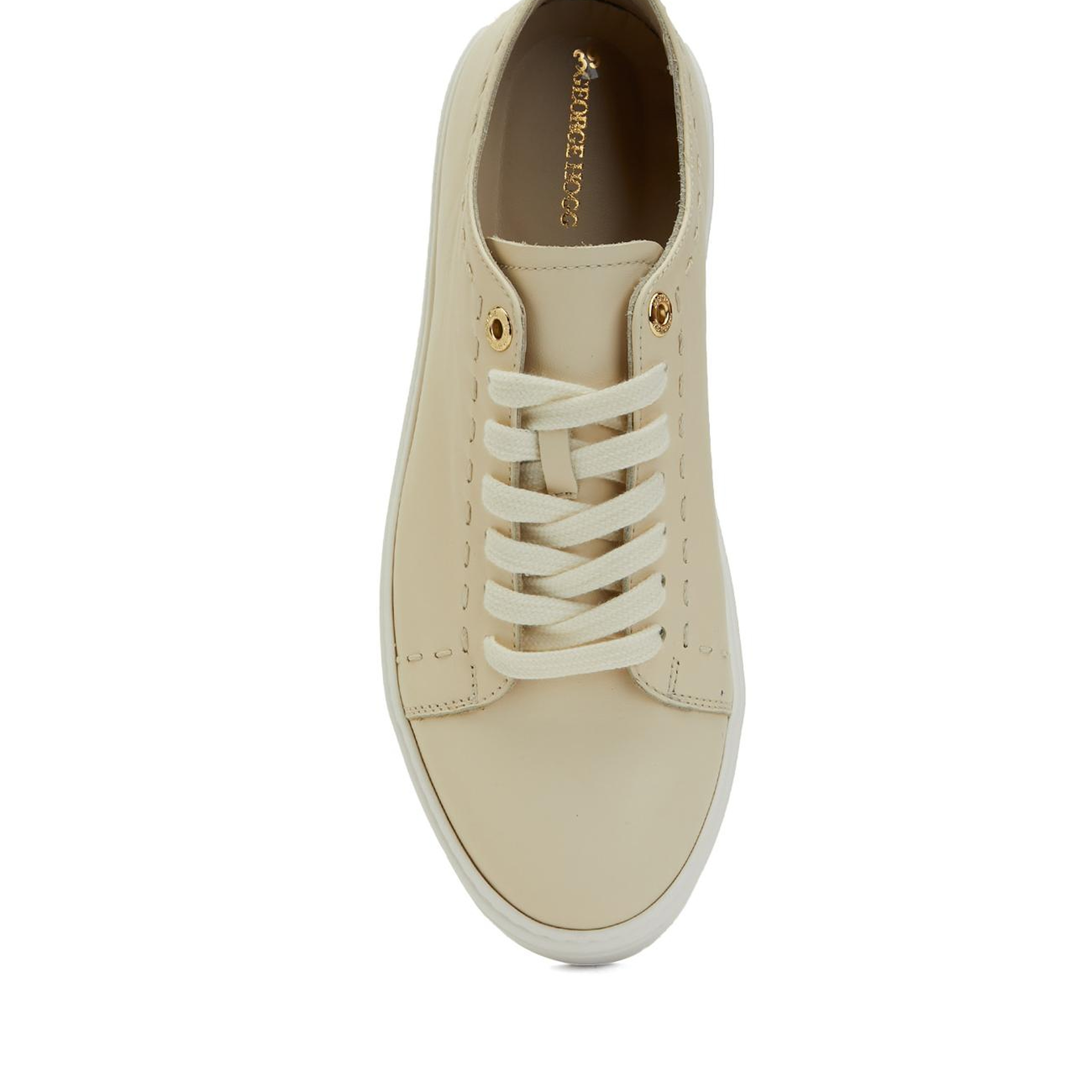George Hogg Kadın Kırık Beyaz Günlük Rahat Deri Sneaker