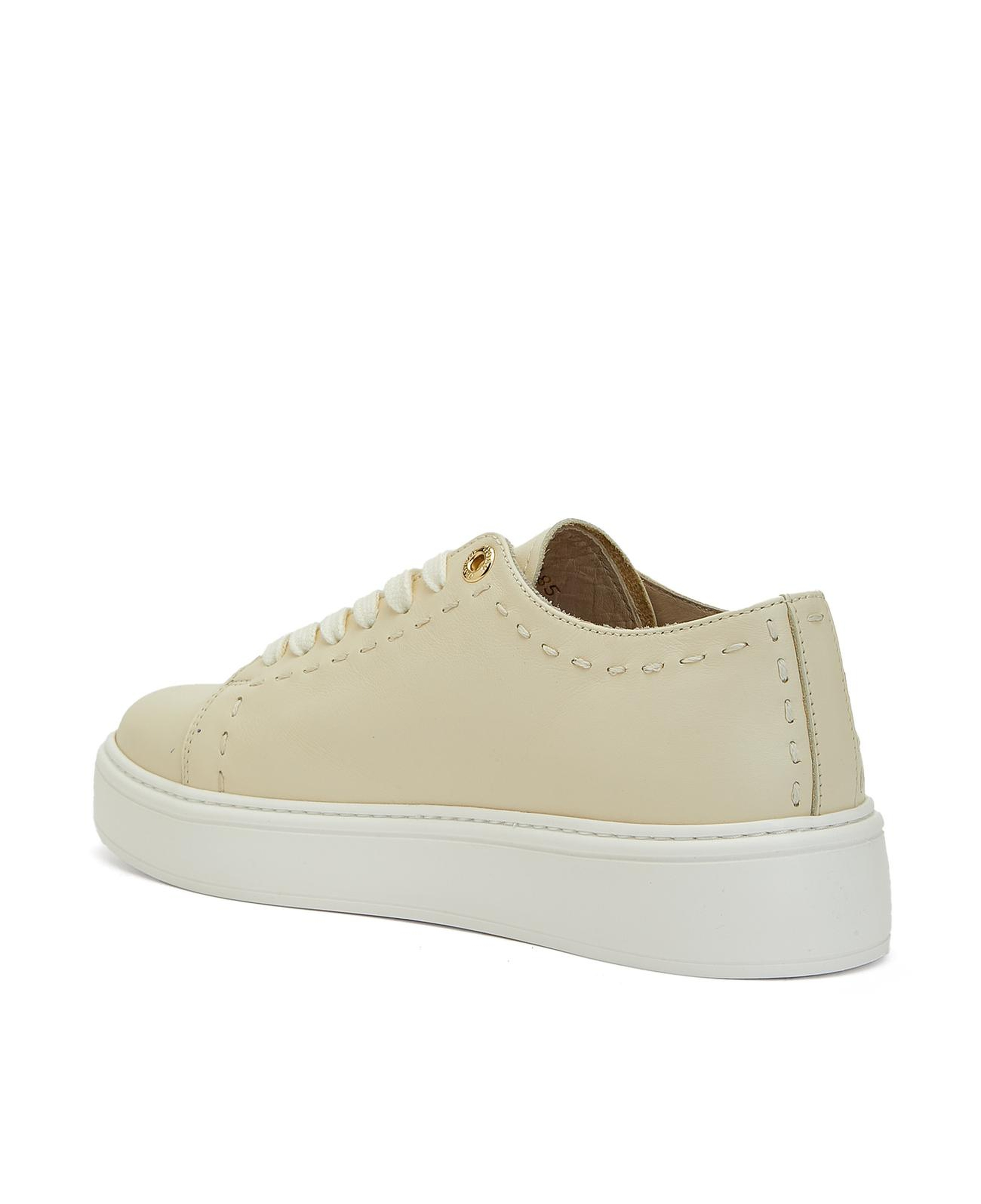 George Hogg Kadın Kırık Beyaz Günlük Rahat Deri Sneaker
