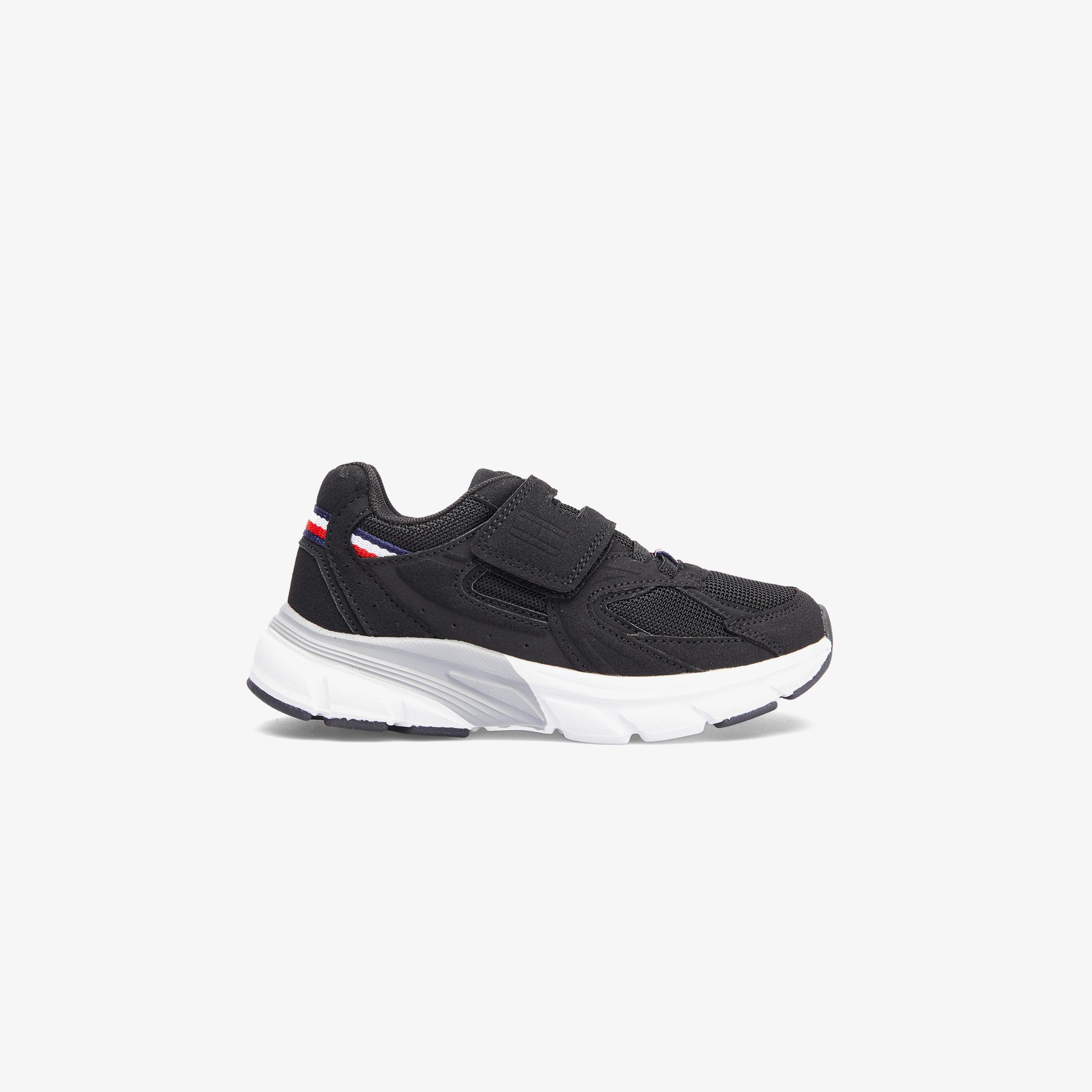 Tommy Hilfiger Flag Low Cut Lace-Up Velcro Bebek Siyah Spor Ayakkabı