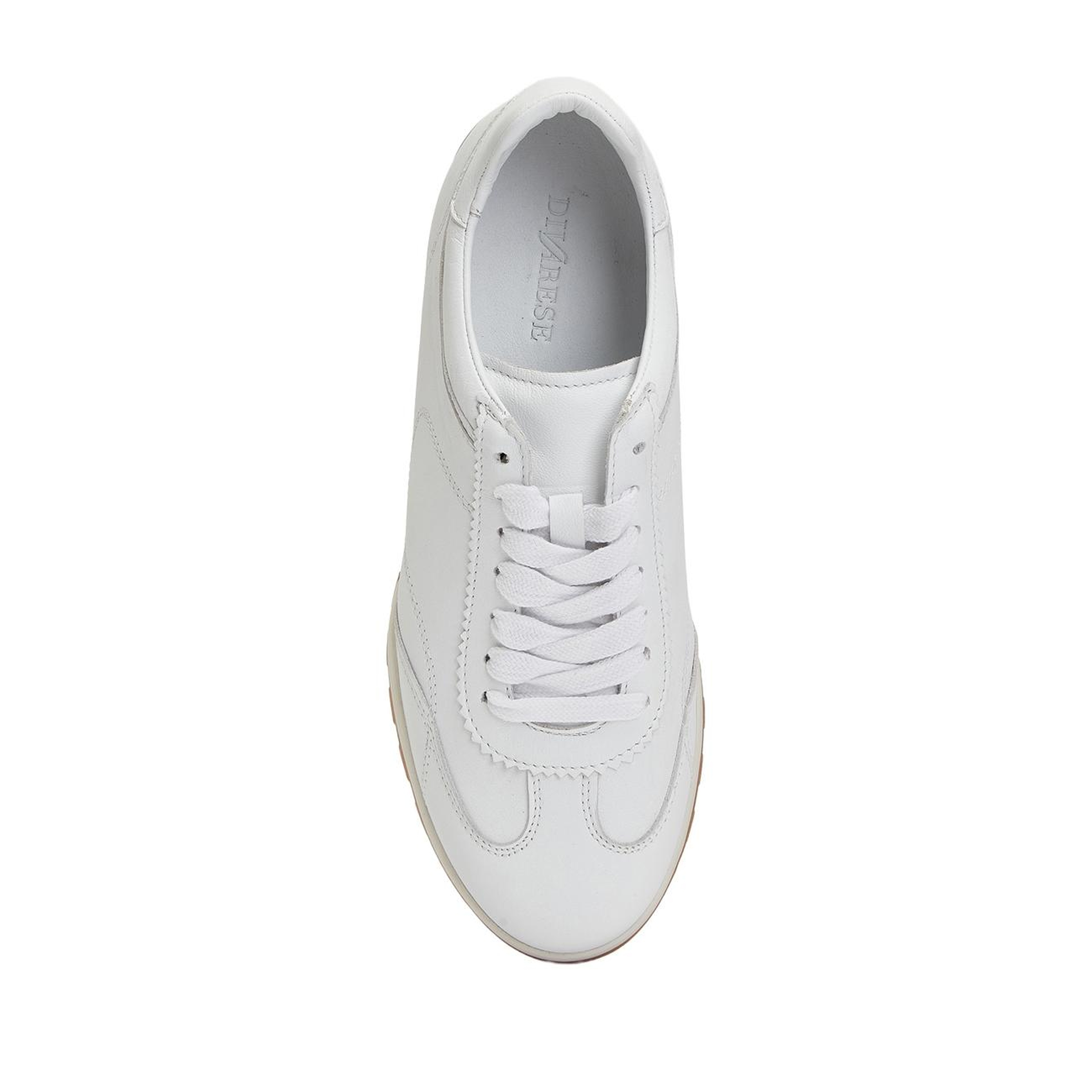 Divarese Kadın Beyaz Rahat Deri Sneaker