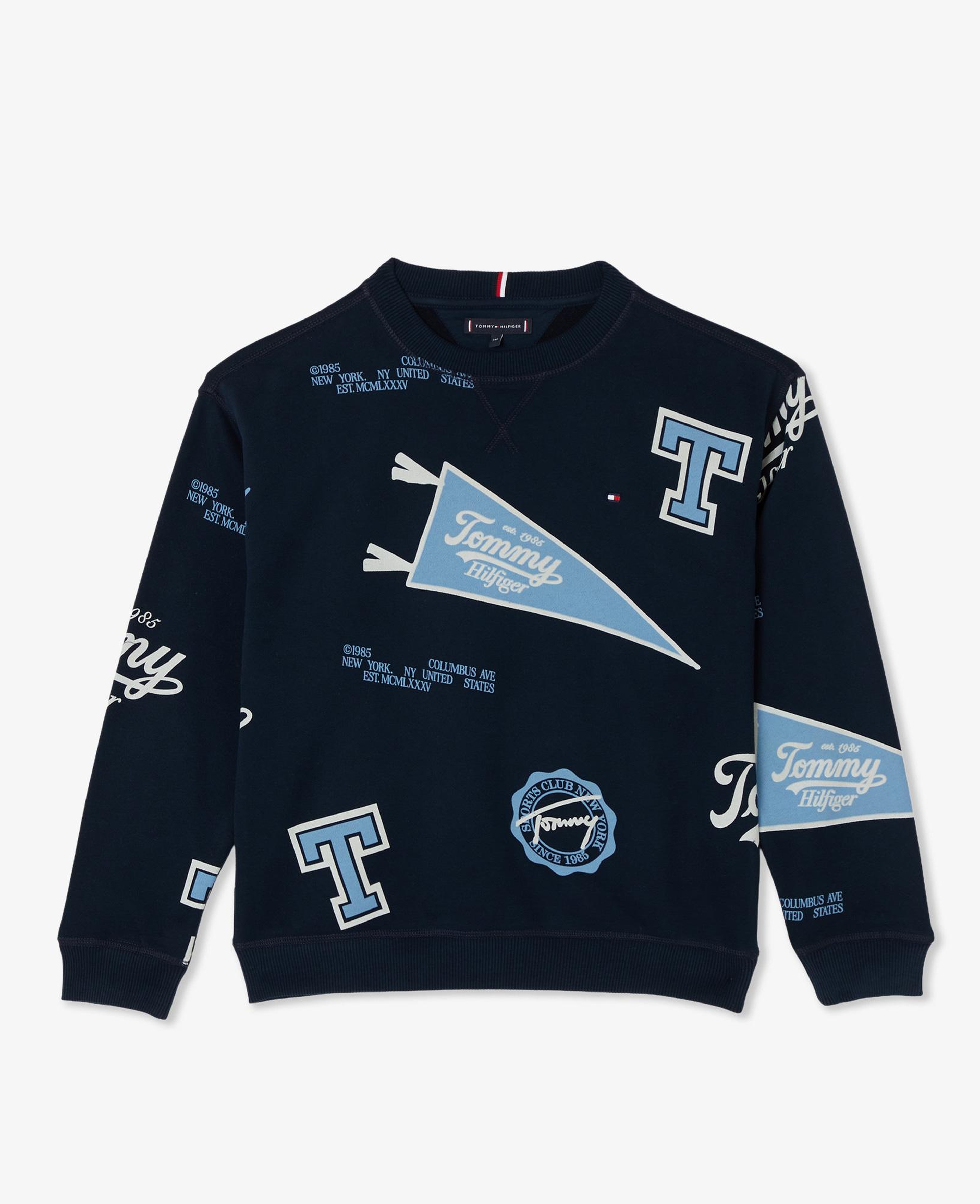 Tommy Jeans Allover Printed Çocuk Lacivert Sweatshirt