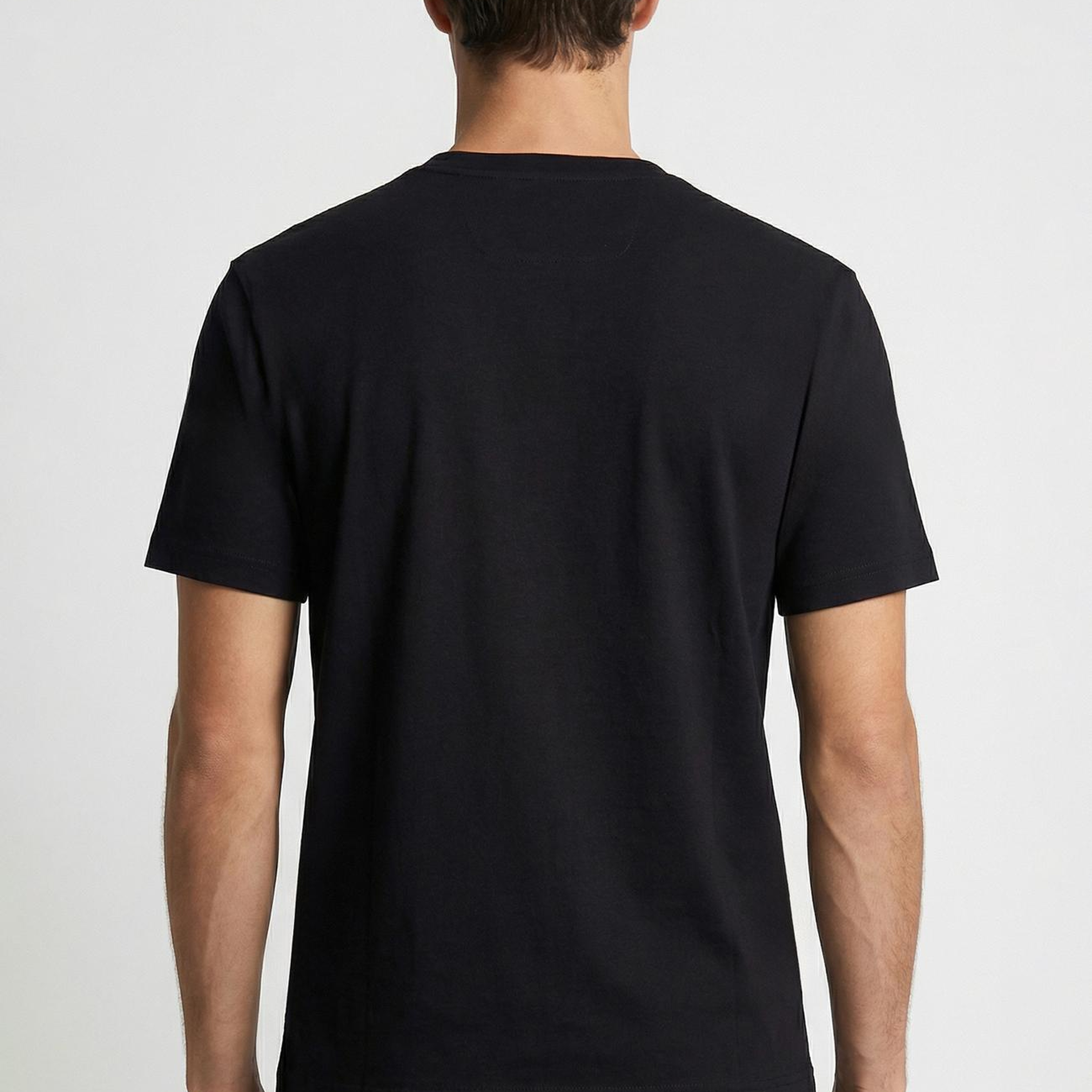 Network Erkek Siyah Mermer Enjeksiyon Baskılı T-shirt