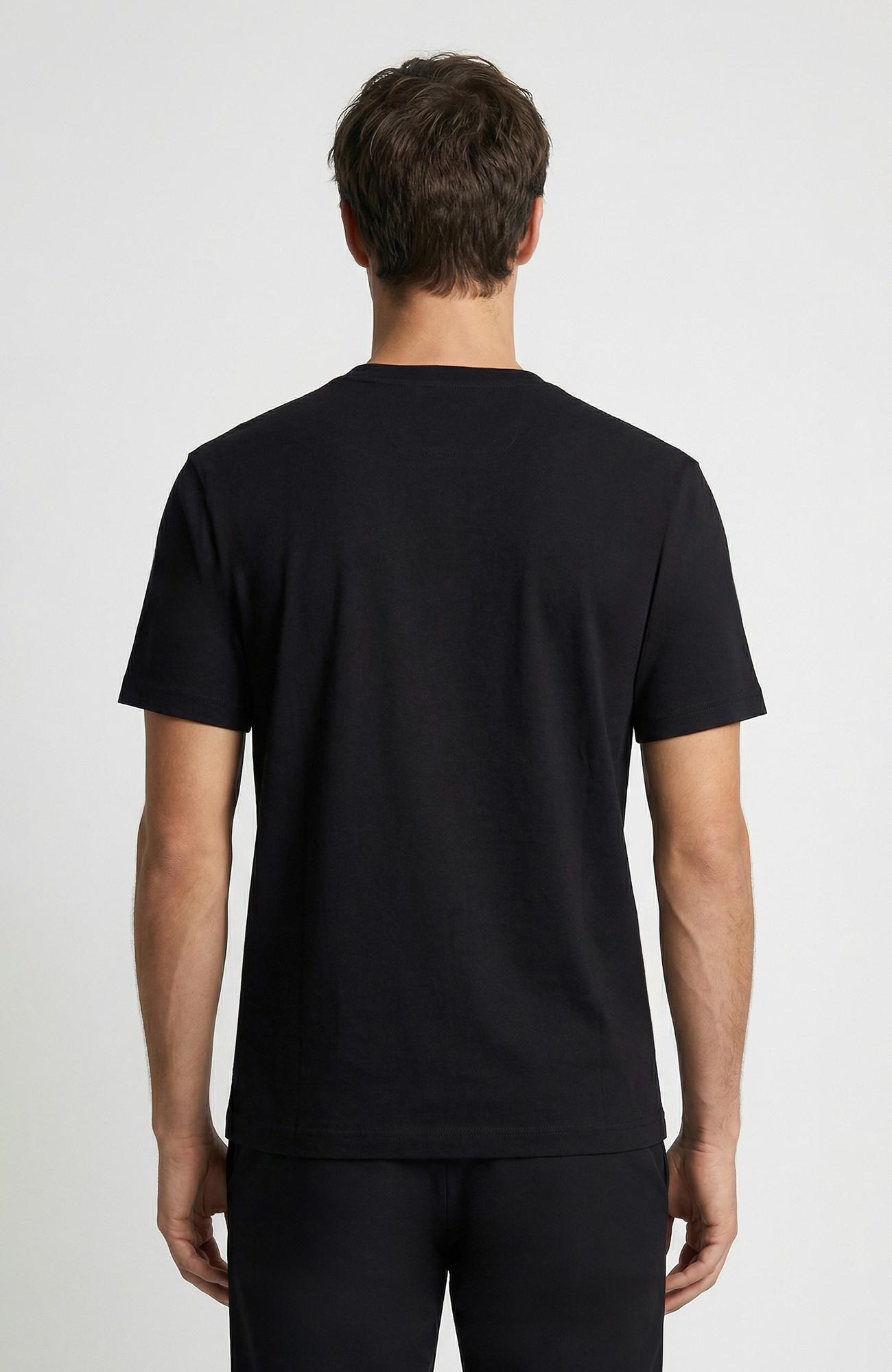 Network Erkek Siyah Mermer Enjeksiyon Baskılı T-shirt