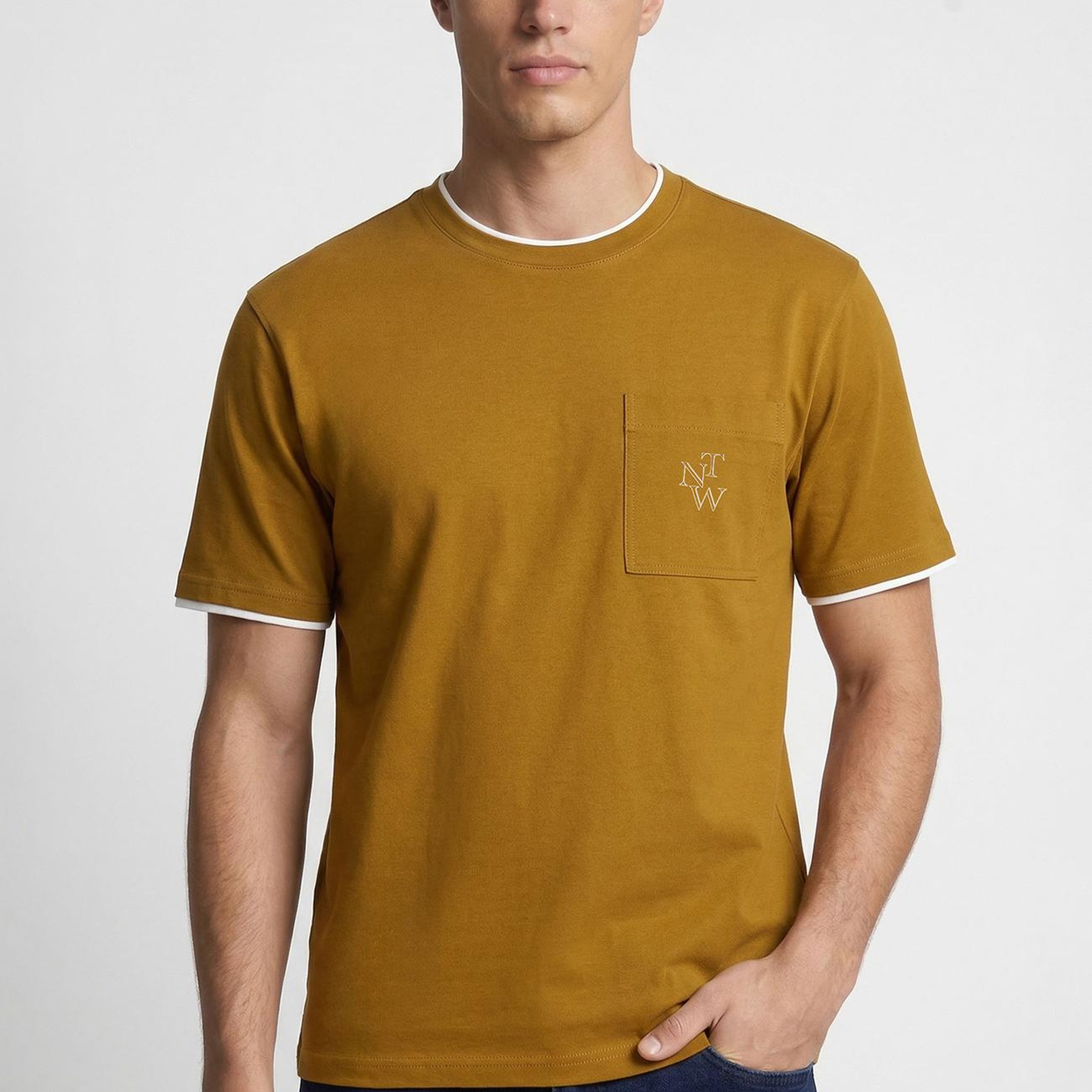 Network Erkek Yağ Yeşili Cepli Pike T-shirt