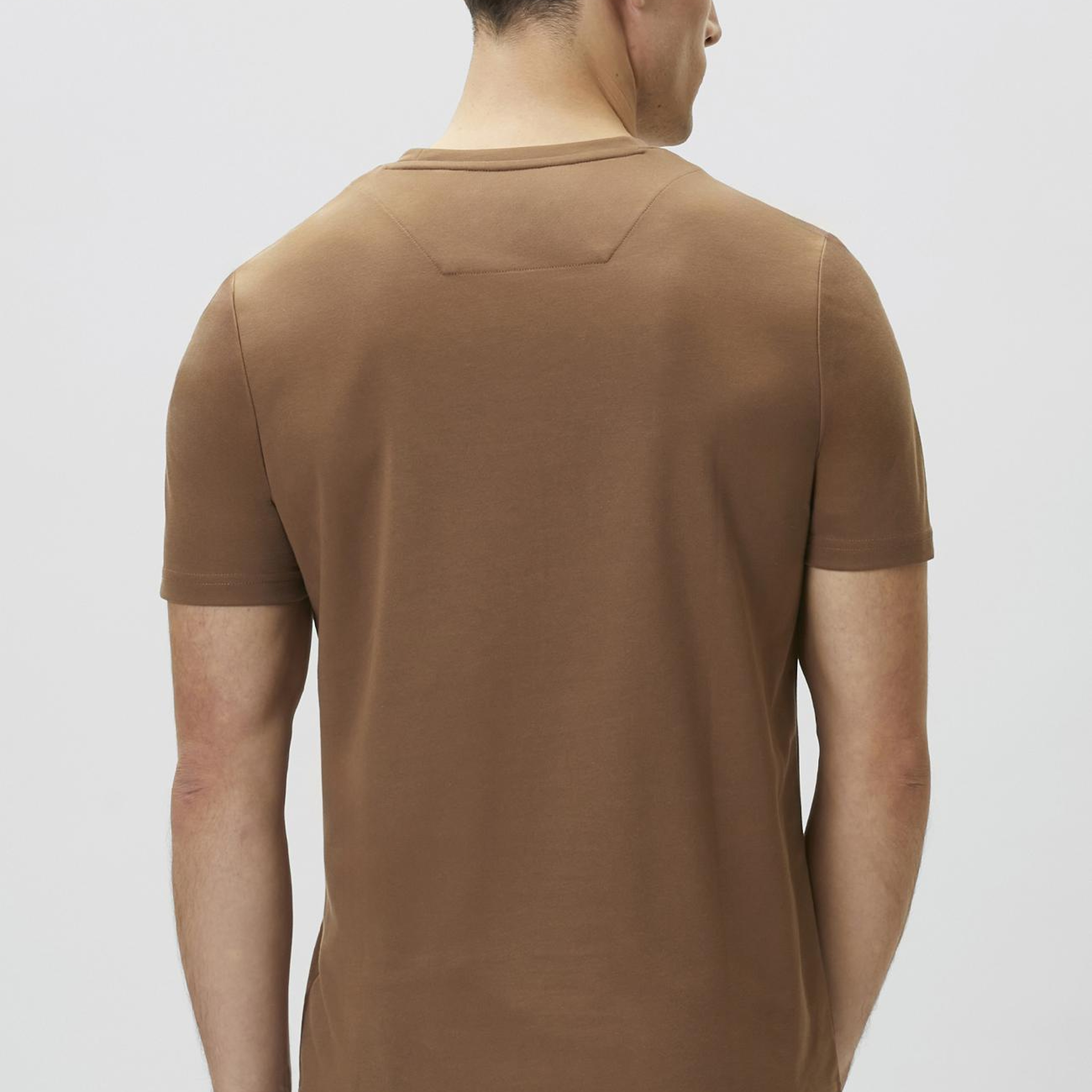 Network Erkek Kahverengi Pike Desen Basic T-shirt
