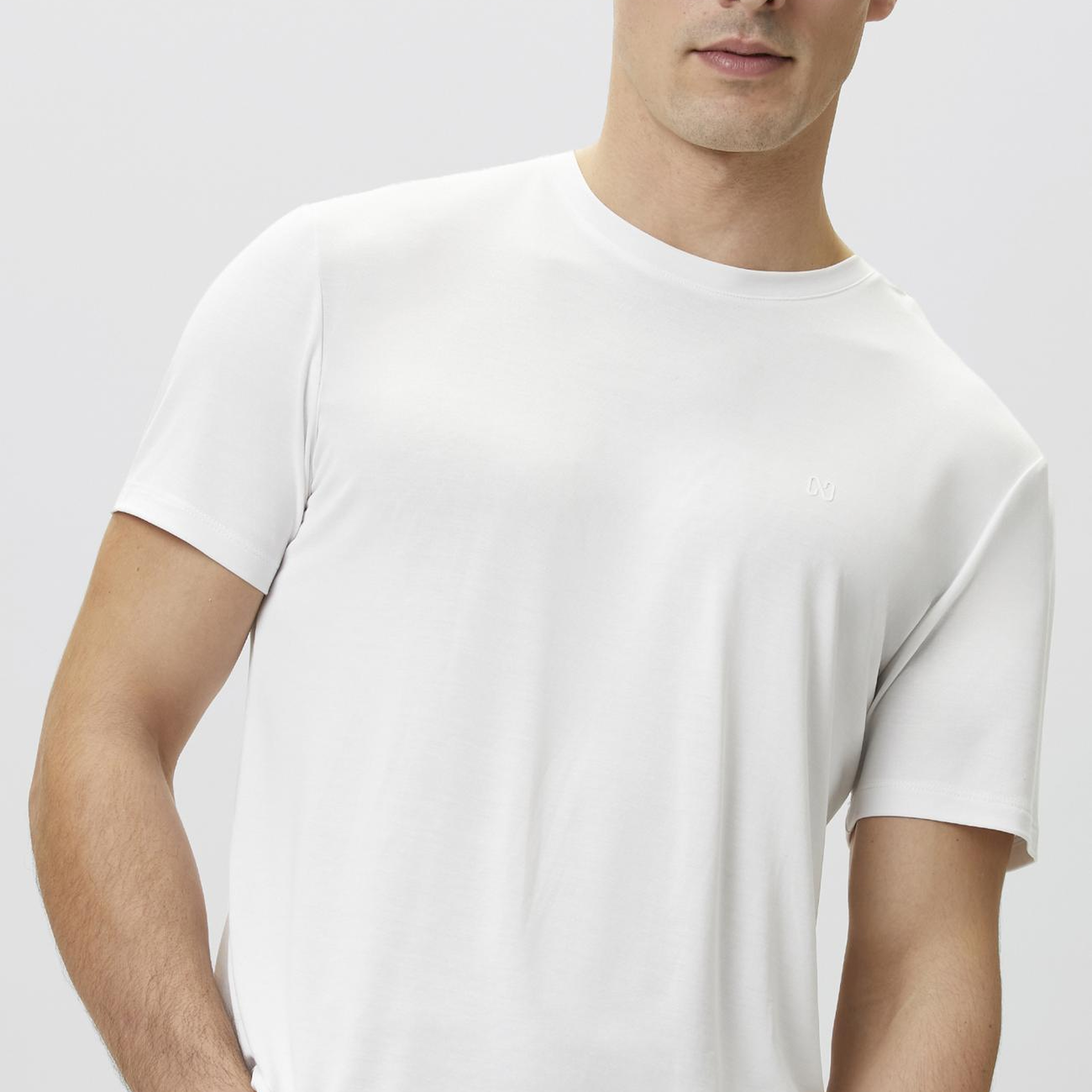 Network Erkek Beyaz Basic Modal T-shirt