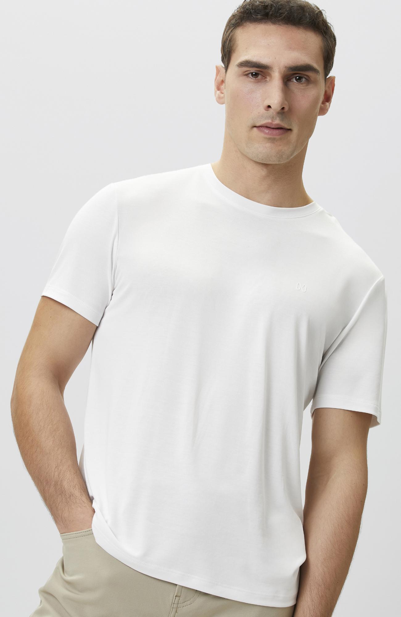 Network Erkek Beyaz Basic Modal T-shirt