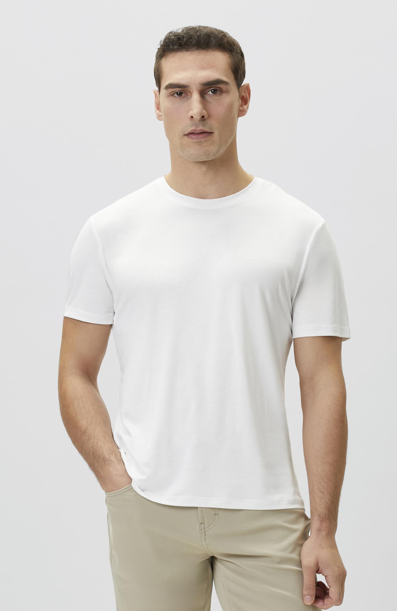 Network Erkek Beyaz Basic Modal T-shirt