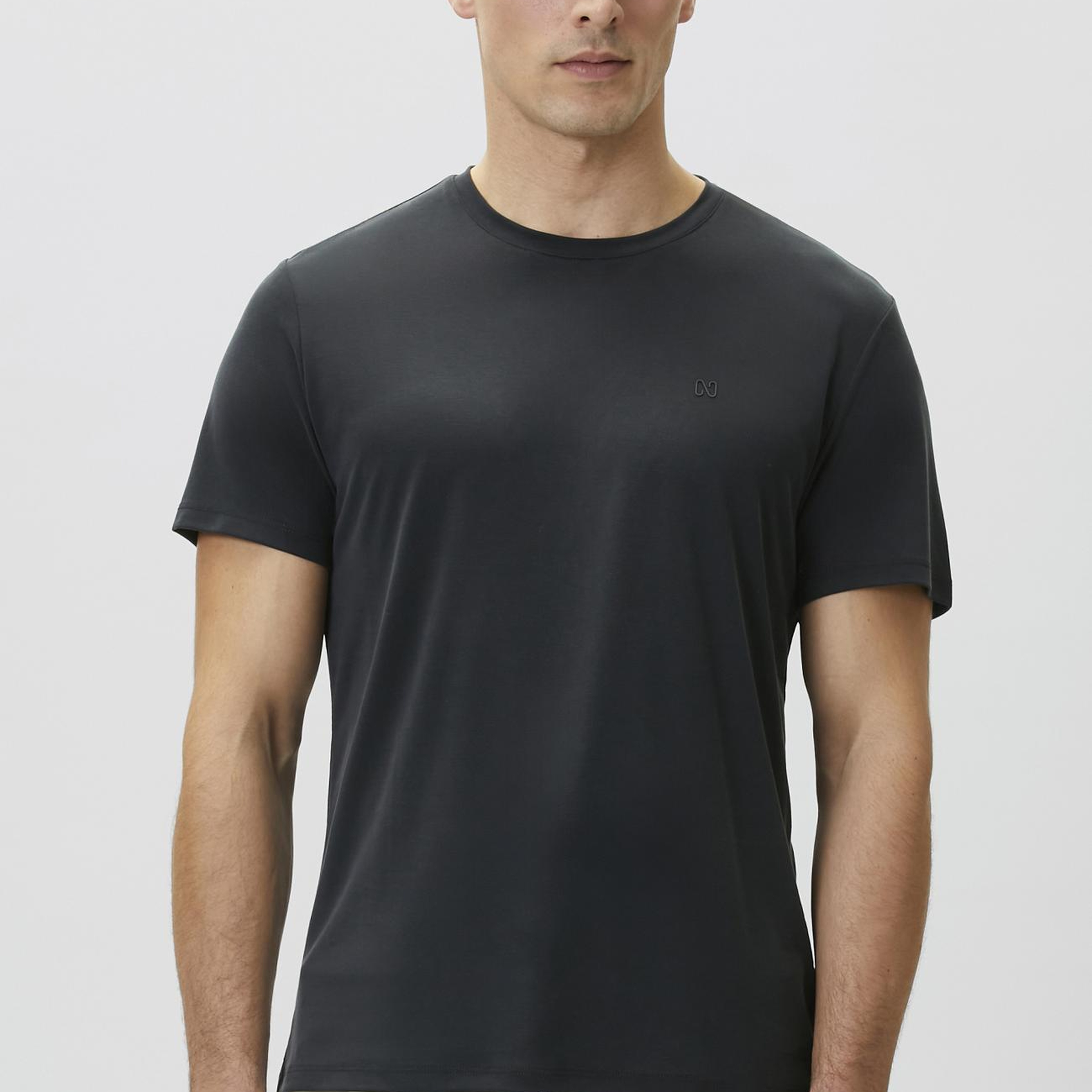 Network Erkek Siyah Basic Modal T-shirt