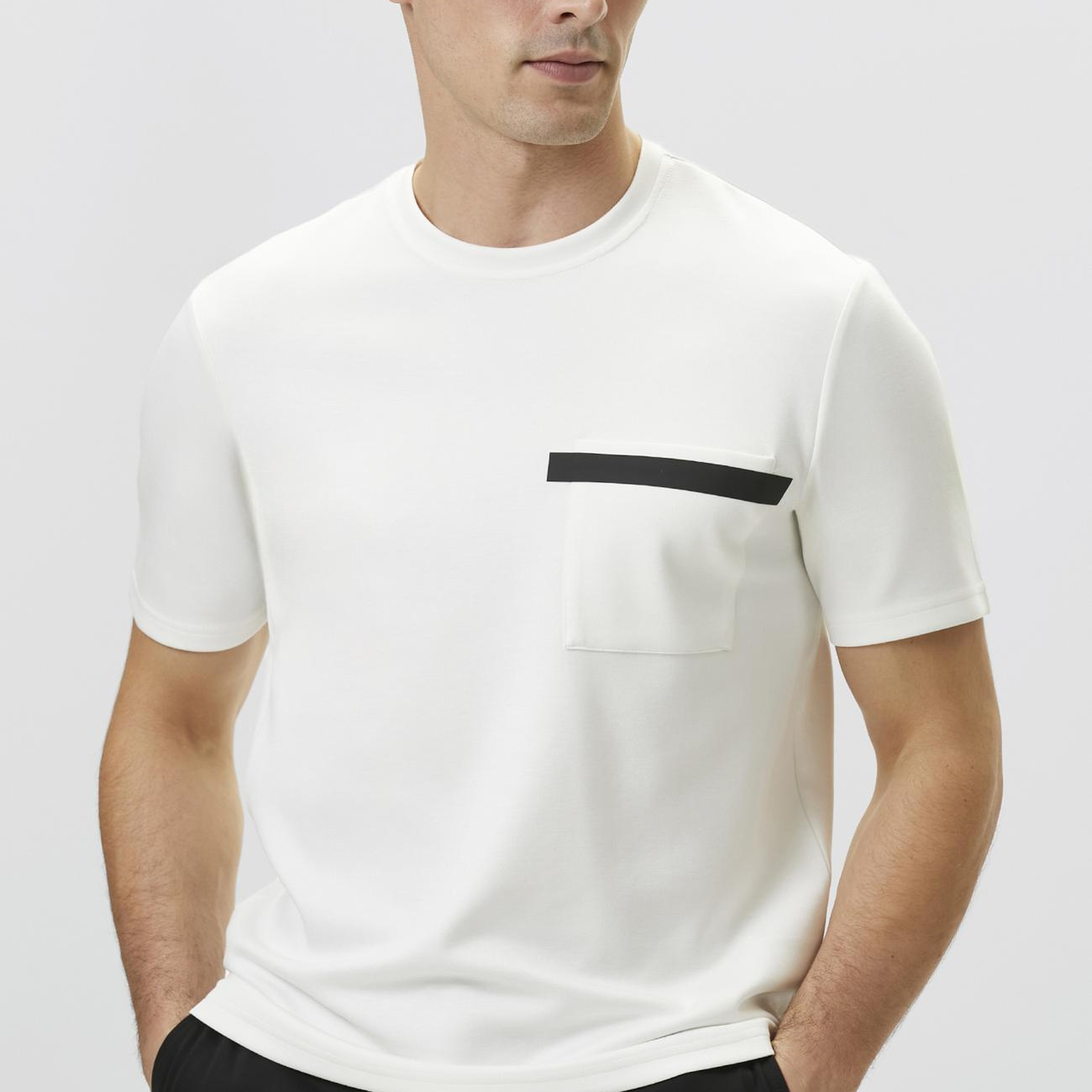 Network Erkek Ekru Baskı Detaylı T-shirt