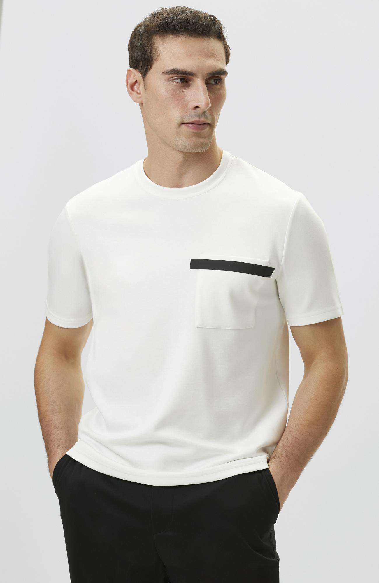 Network Erkek Ekru Baskı Detaylı T-shirt