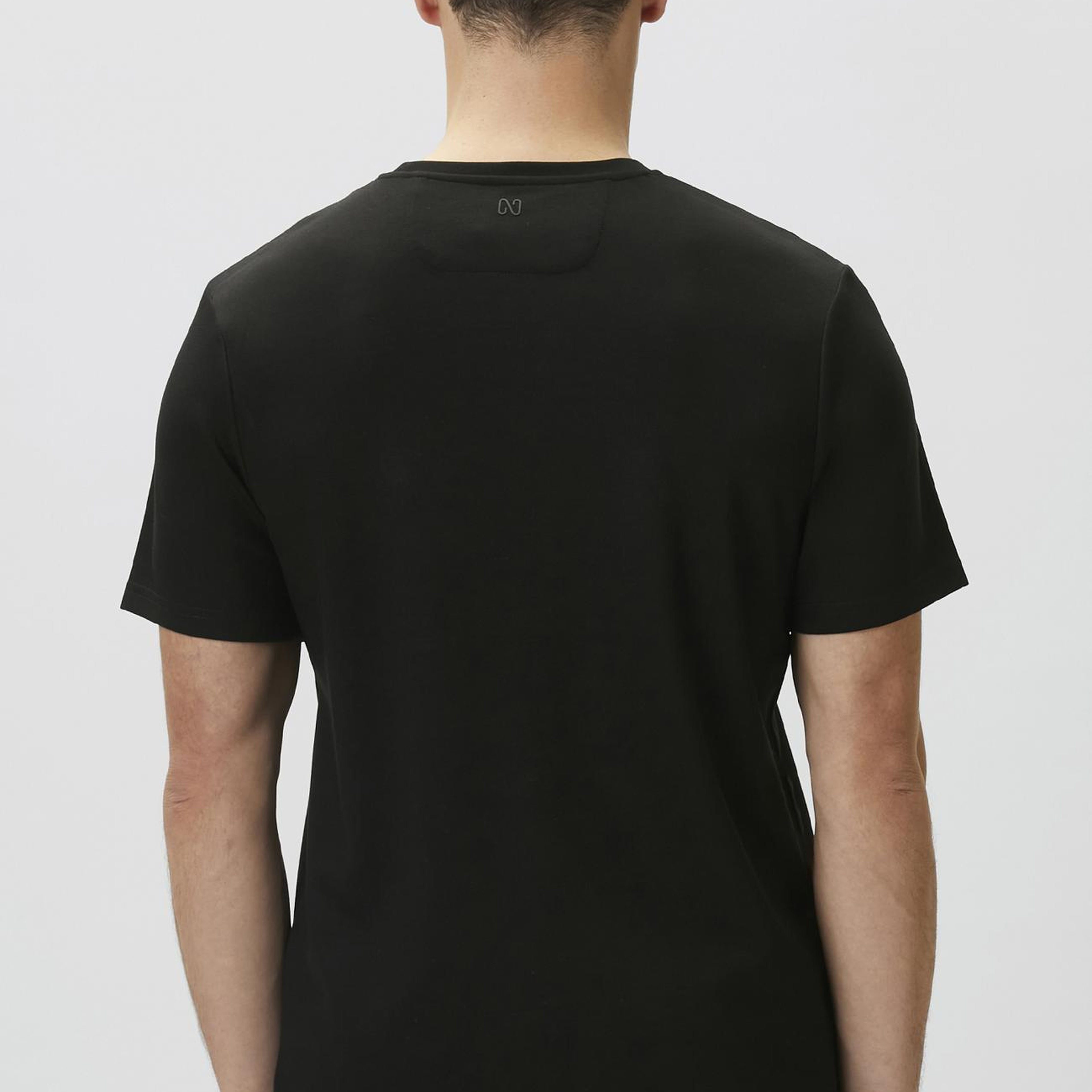 Network Erkek Siyah Baskı Detaylı T-shirt