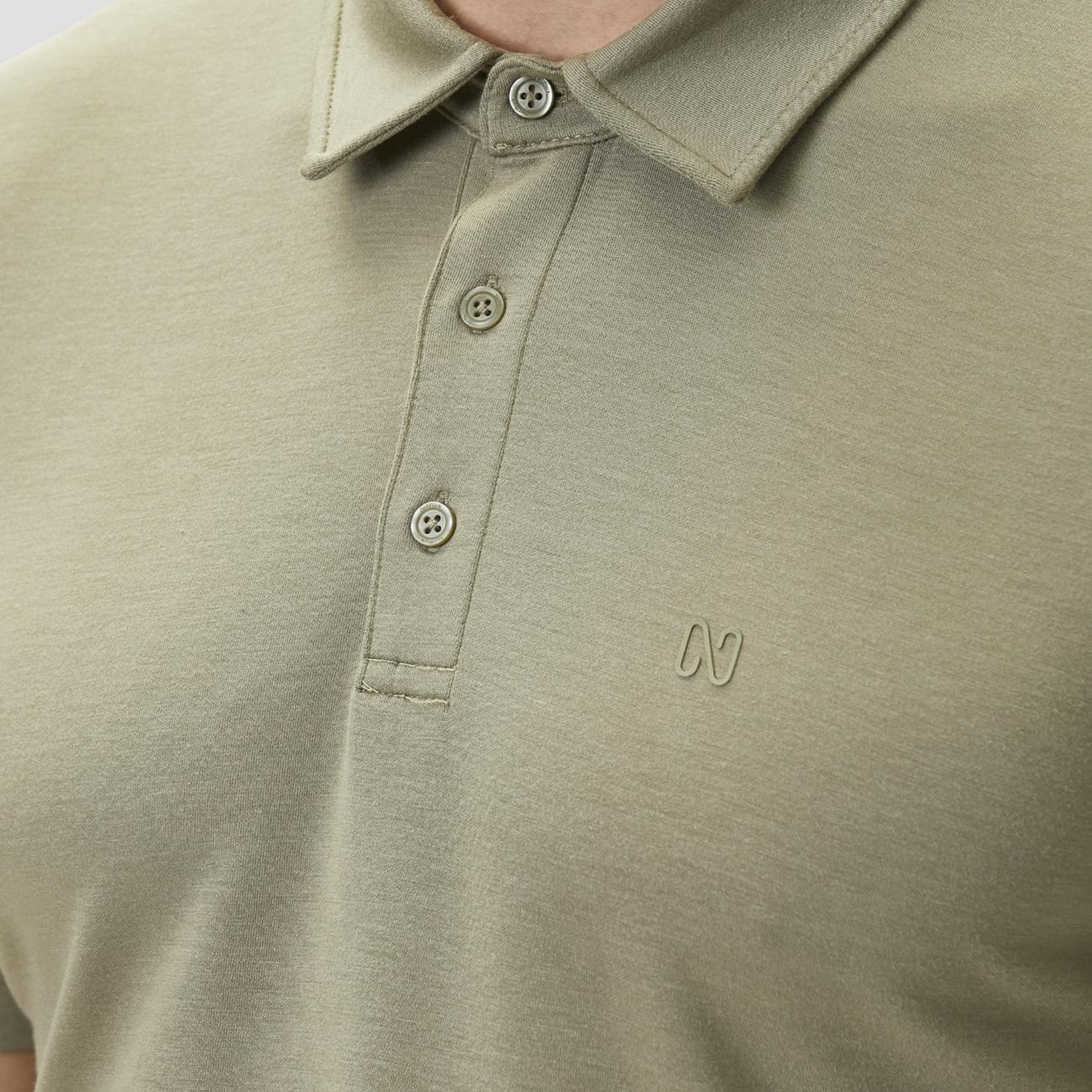 Network Erkek Haki Basic Modal Polo T-shirt