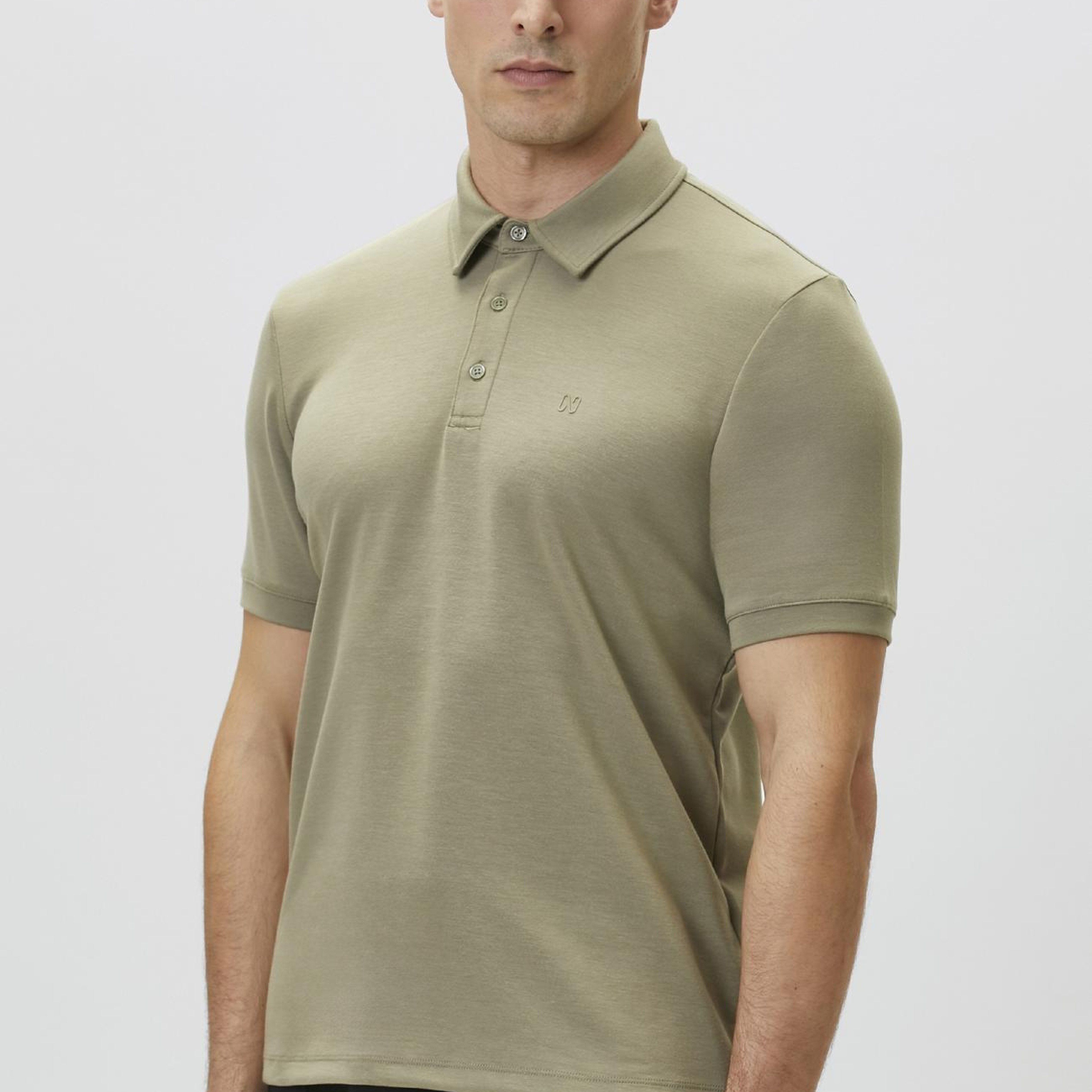 Network Erkek Haki Basic Modal Polo T-shirt