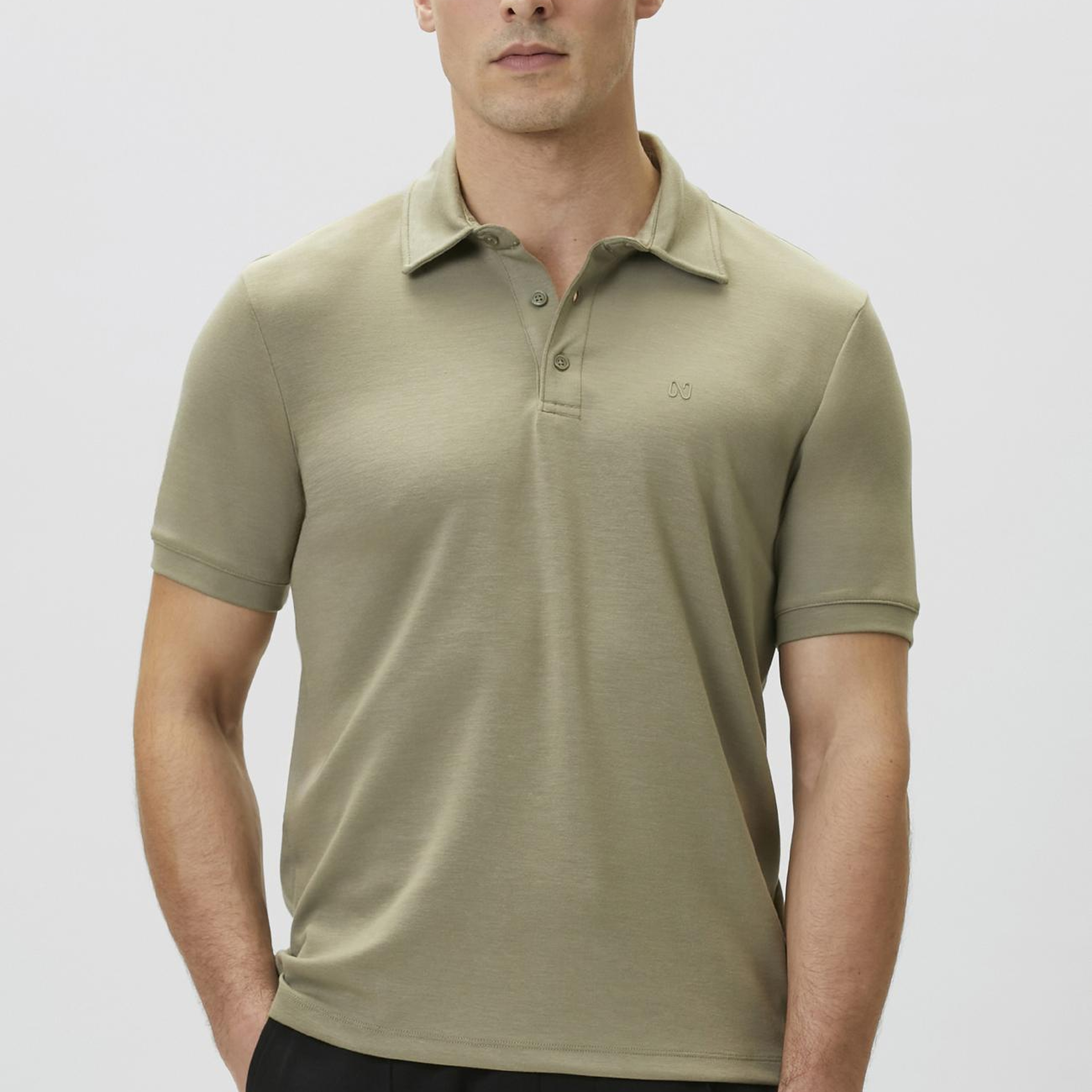 Network Erkek Haki Basic Modal Polo T-shirt