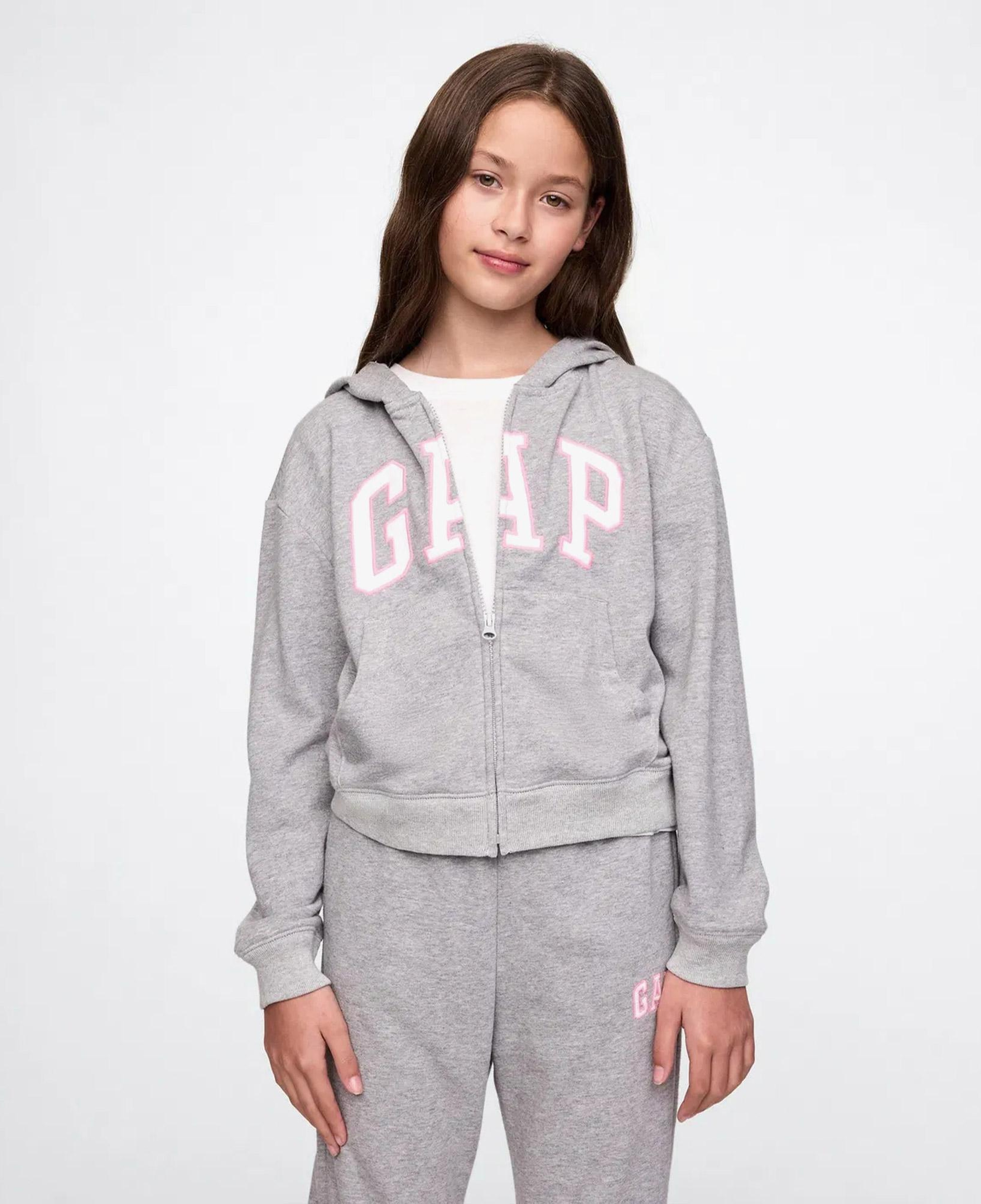 Gap V-Frch Logo Çocuk Gri Sweatshirt