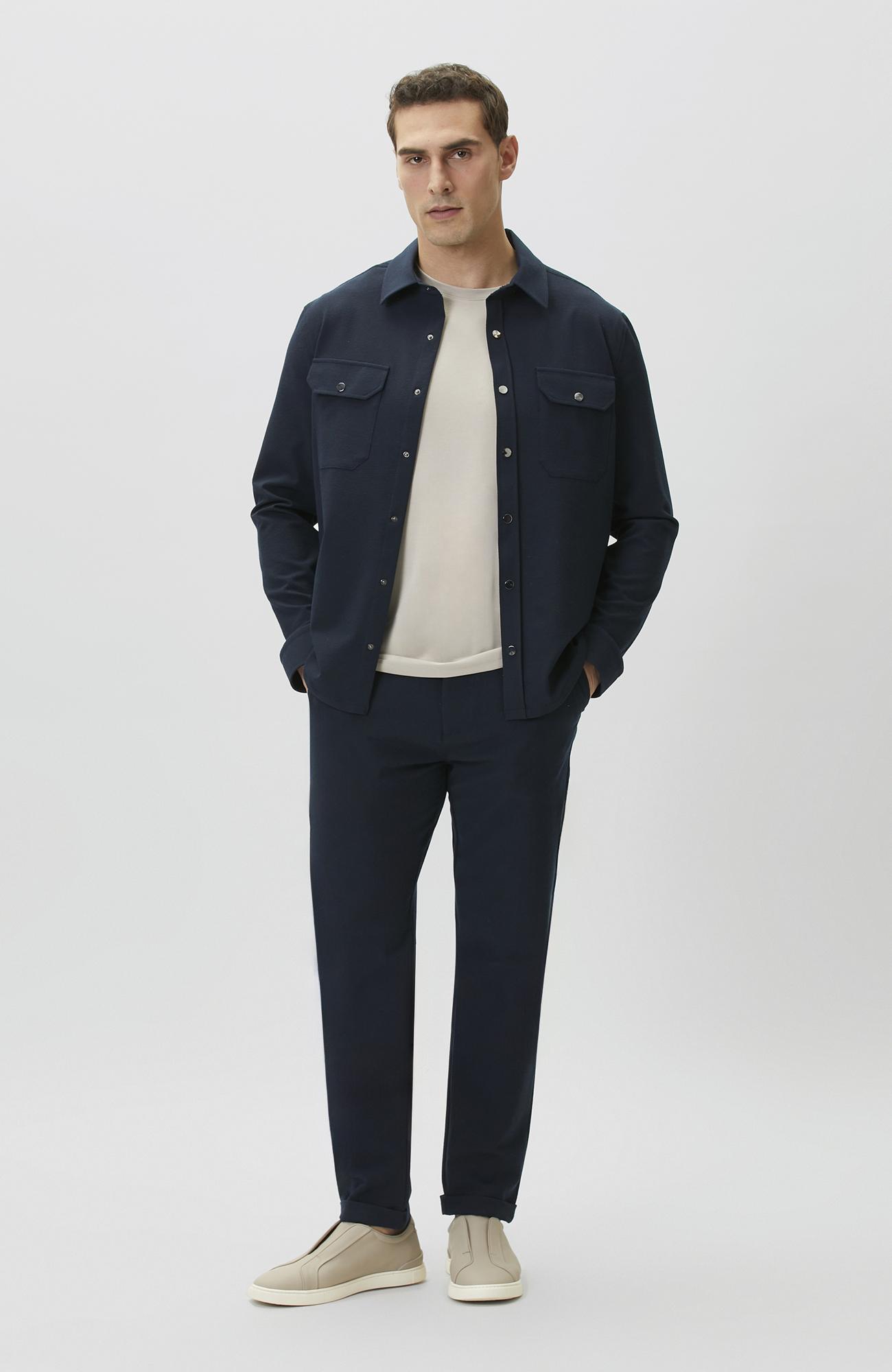 Network Erkek Jogger Fit Lacivert Gofreli Dokuma Pantolon