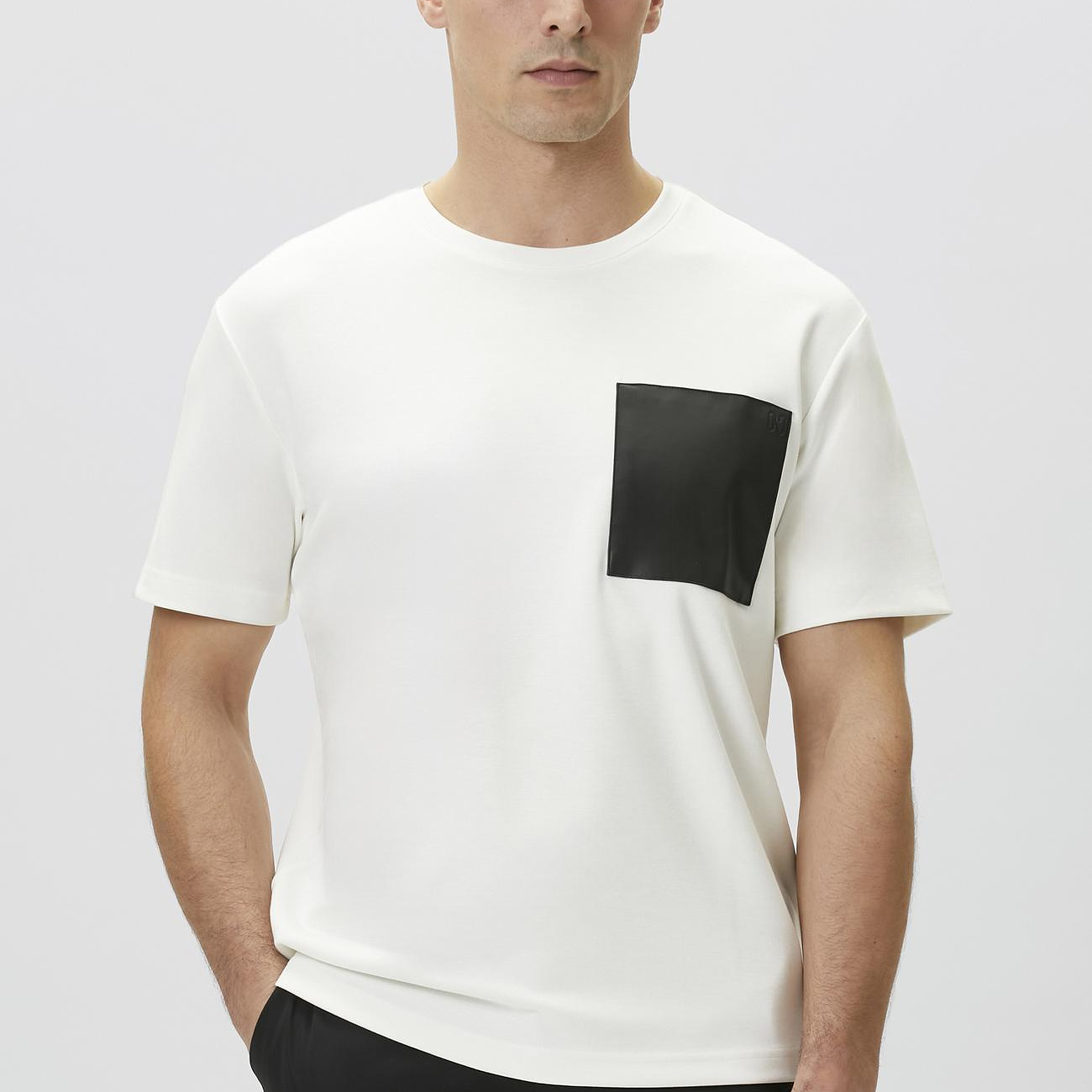 Network Erkek Comfort Fit Beyaz Göğüs Cep Detaylı Sweatshirt