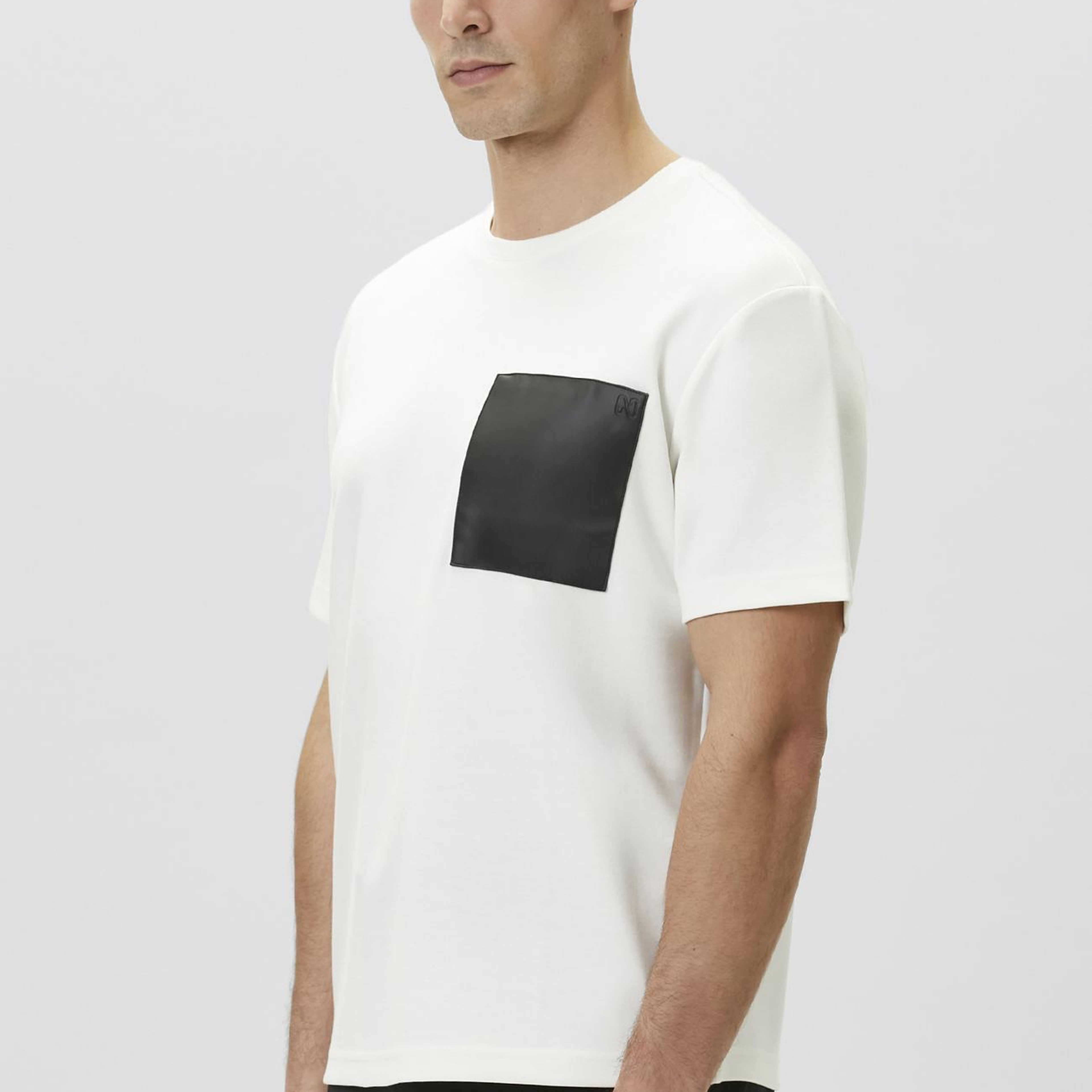 Network Erkek Comfort Fit Beyaz Göğüs Cep Detaylı Sweatshirt
