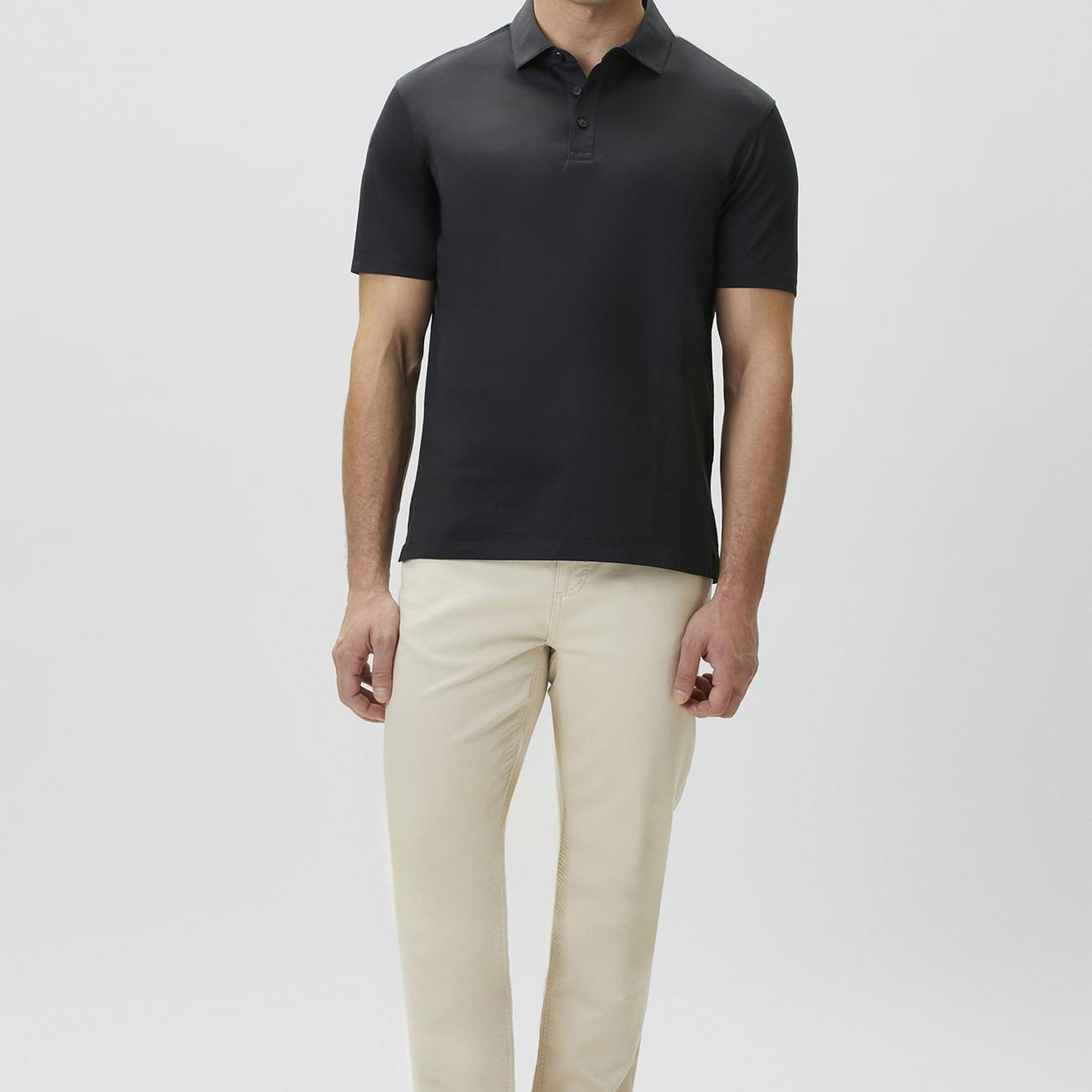 Network Erkek Non-Iron Polo Yaka Siyah T-shirt