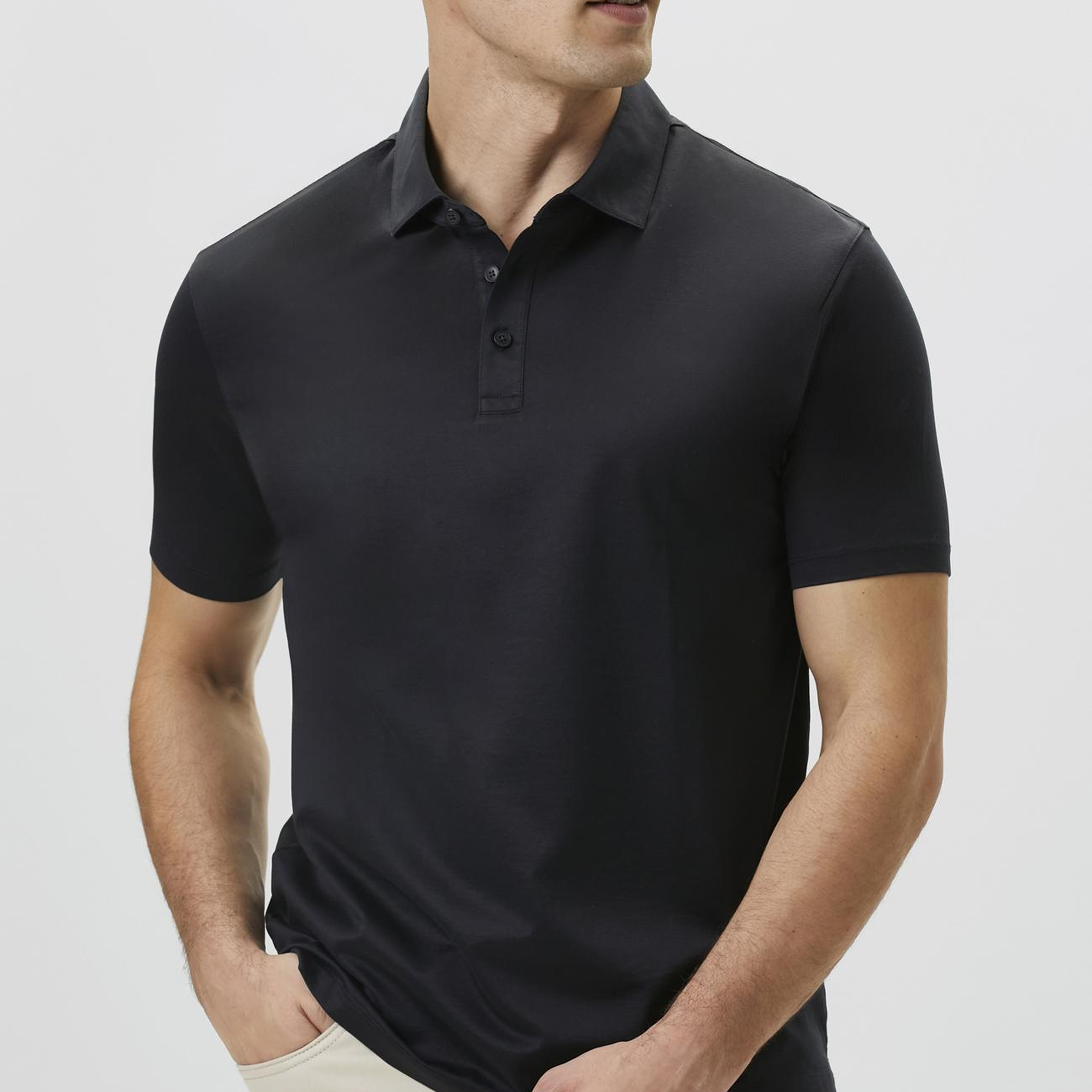 Network Erkek Non-Iron Polo Yaka Siyah T-shirt