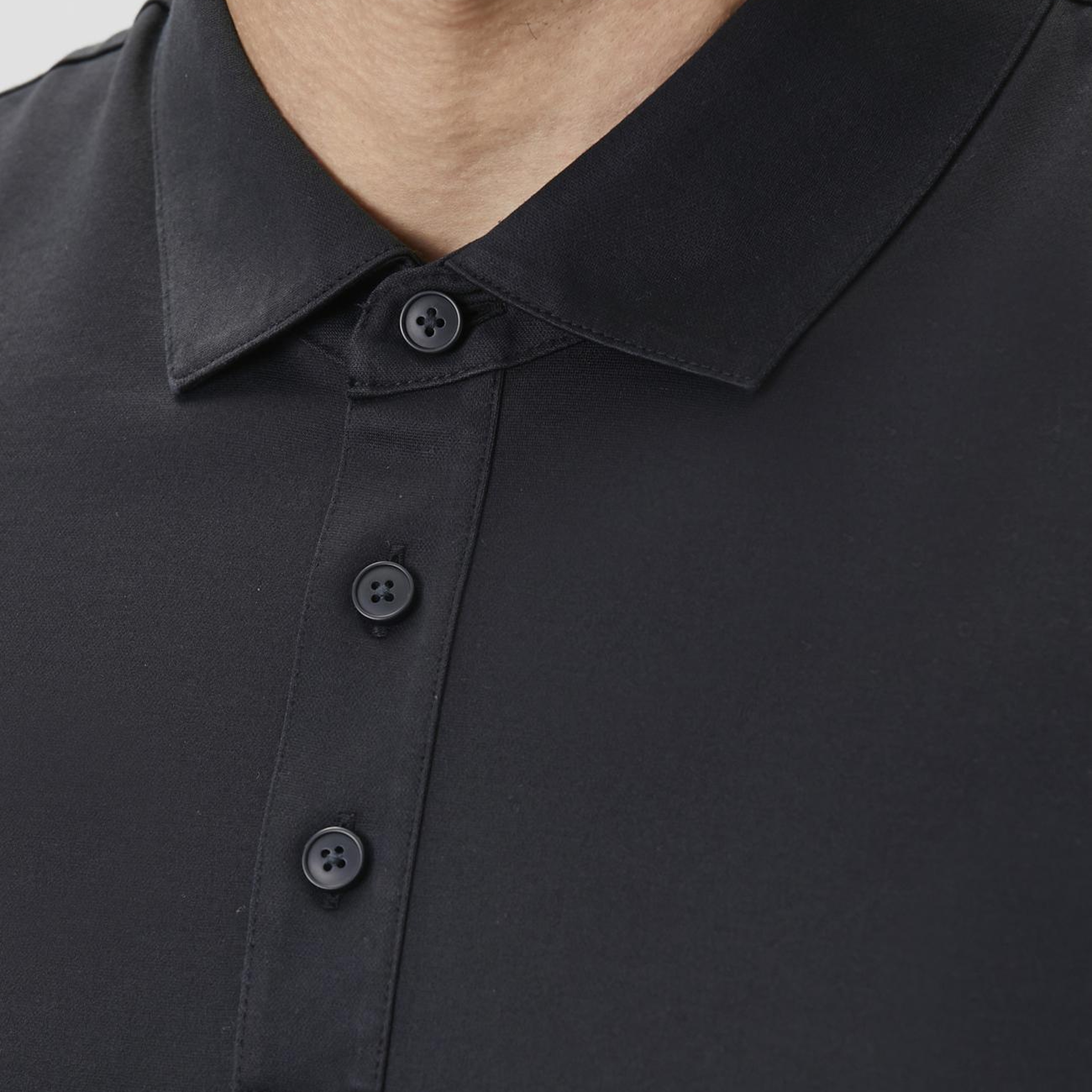 Network Erkek Non-Iron Polo Yaka Siyah T-shirt