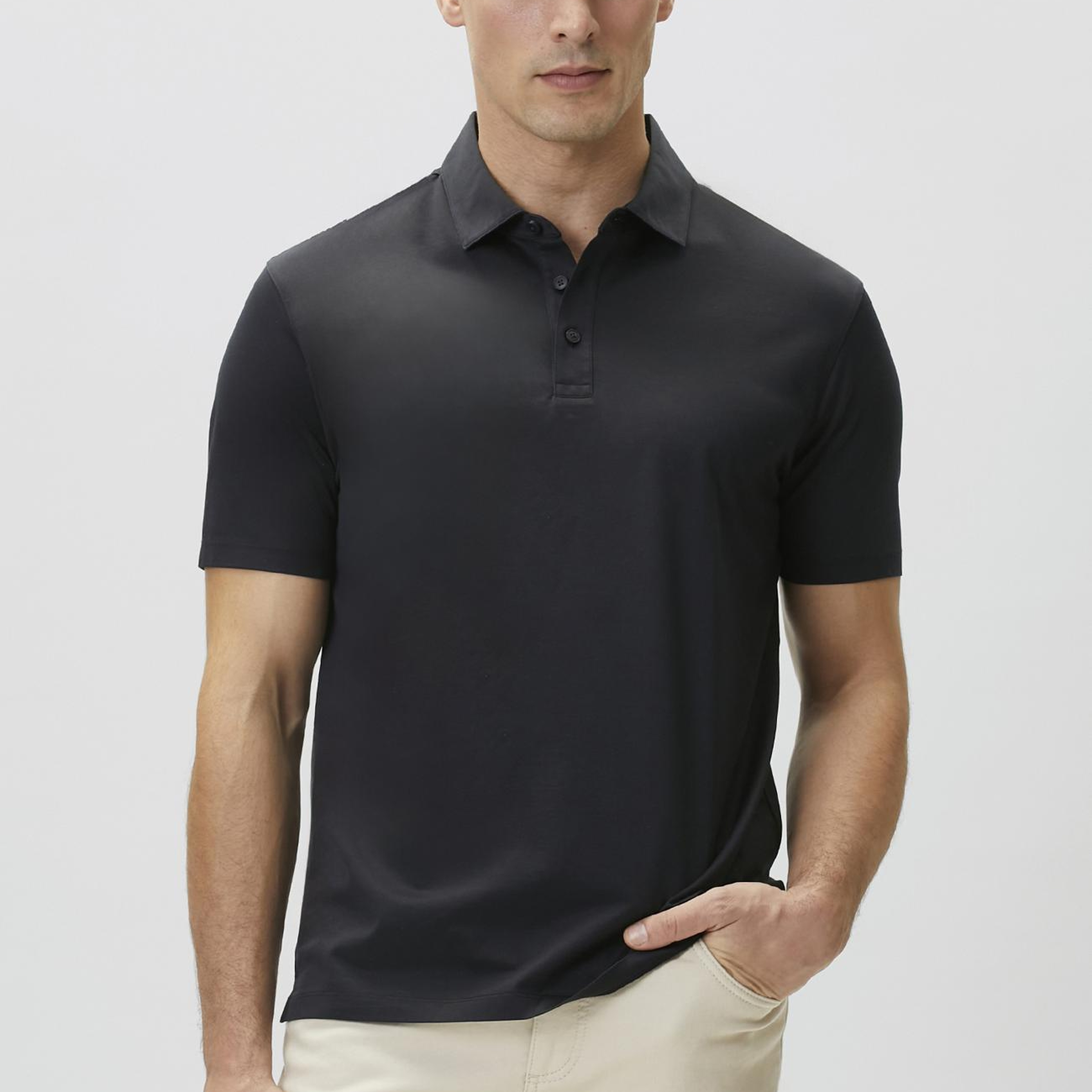 Network Erkek Non-Iron Polo Yaka Siyah T-shirt