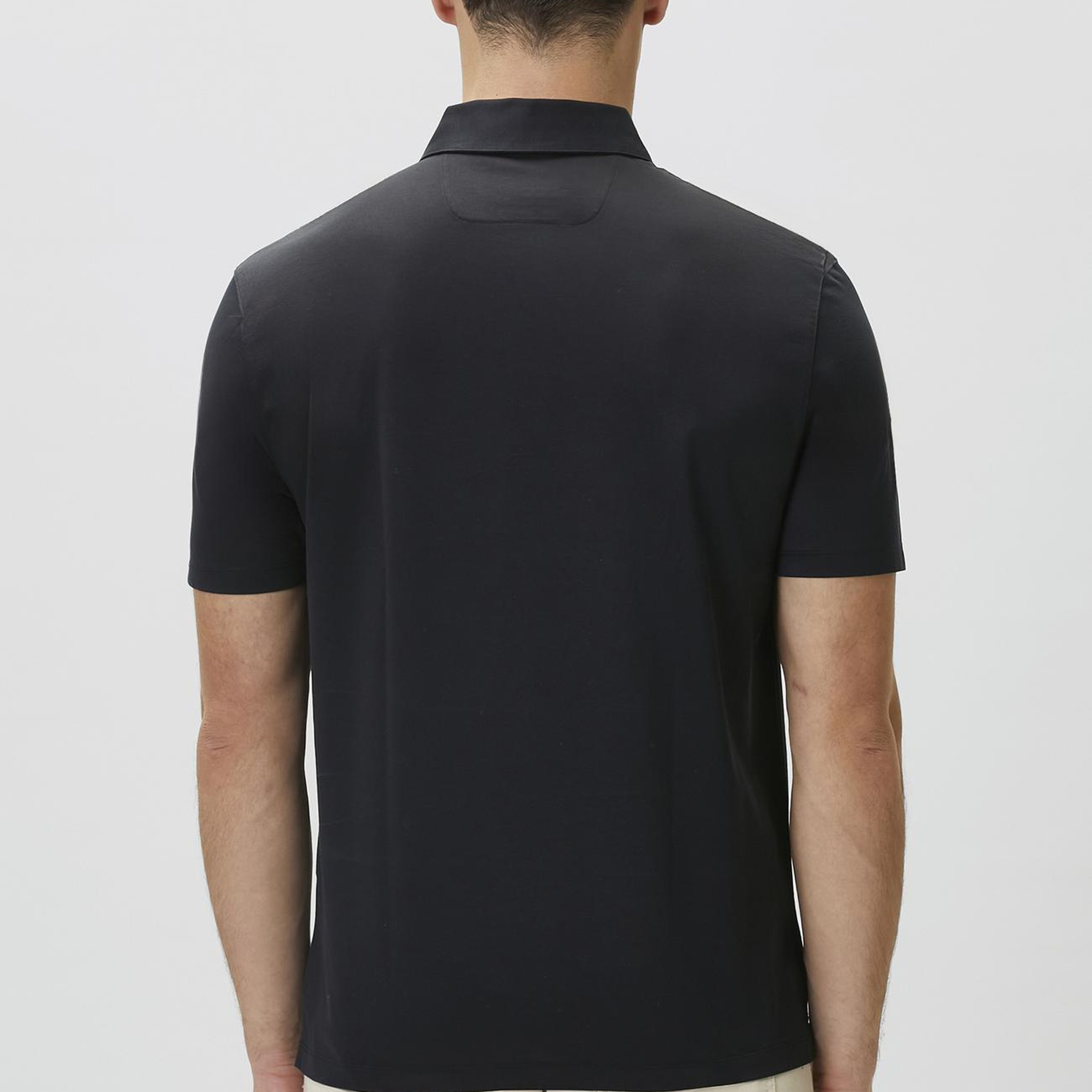 Network Erkek Non-Iron Polo Yaka Siyah T-shirt