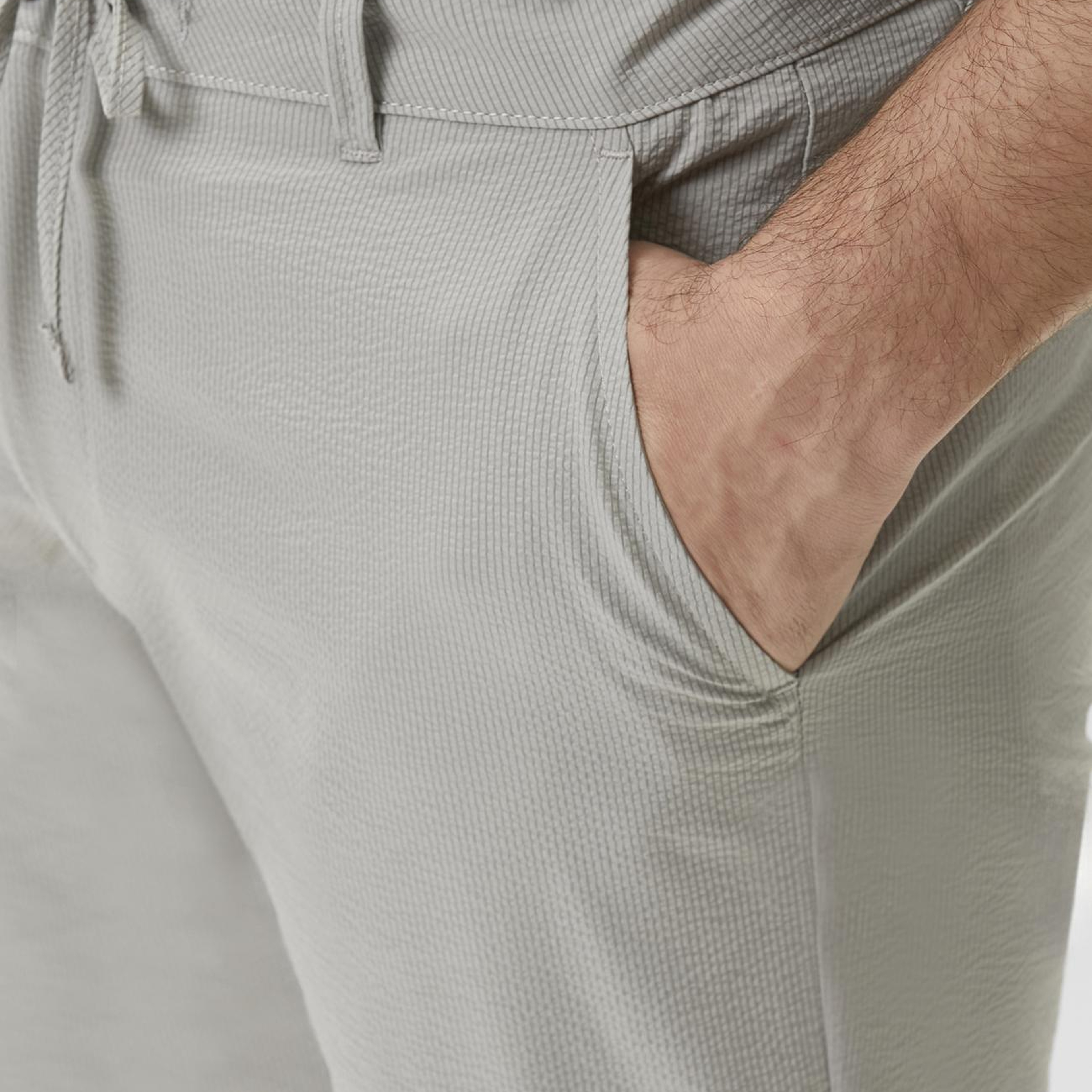 Network Erkek Jogger Fit Beli Lastikli Çizgili Gofreli Pantolon