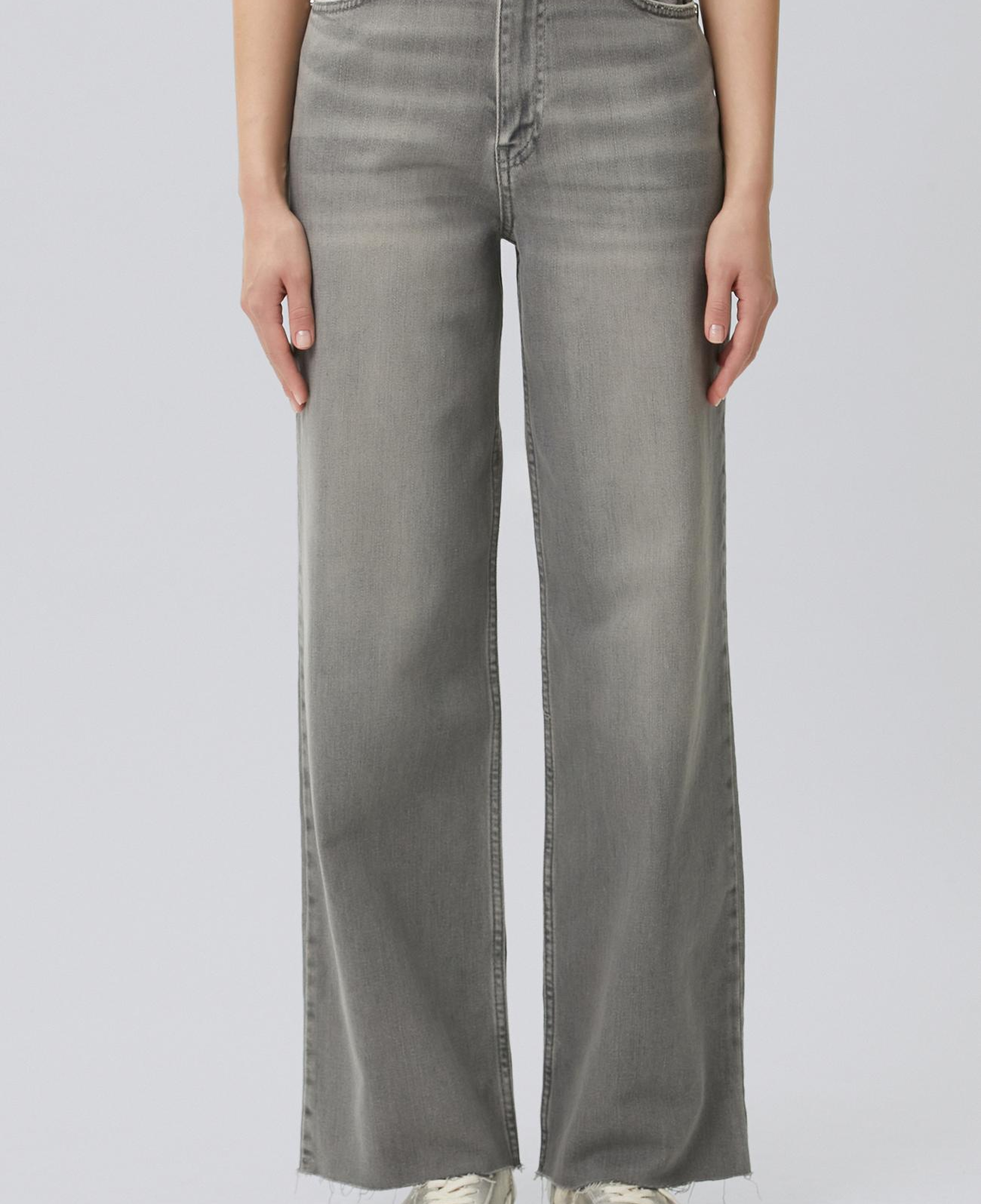 Network Kadın Koyu Gri Wide Leg Denim Pantolon