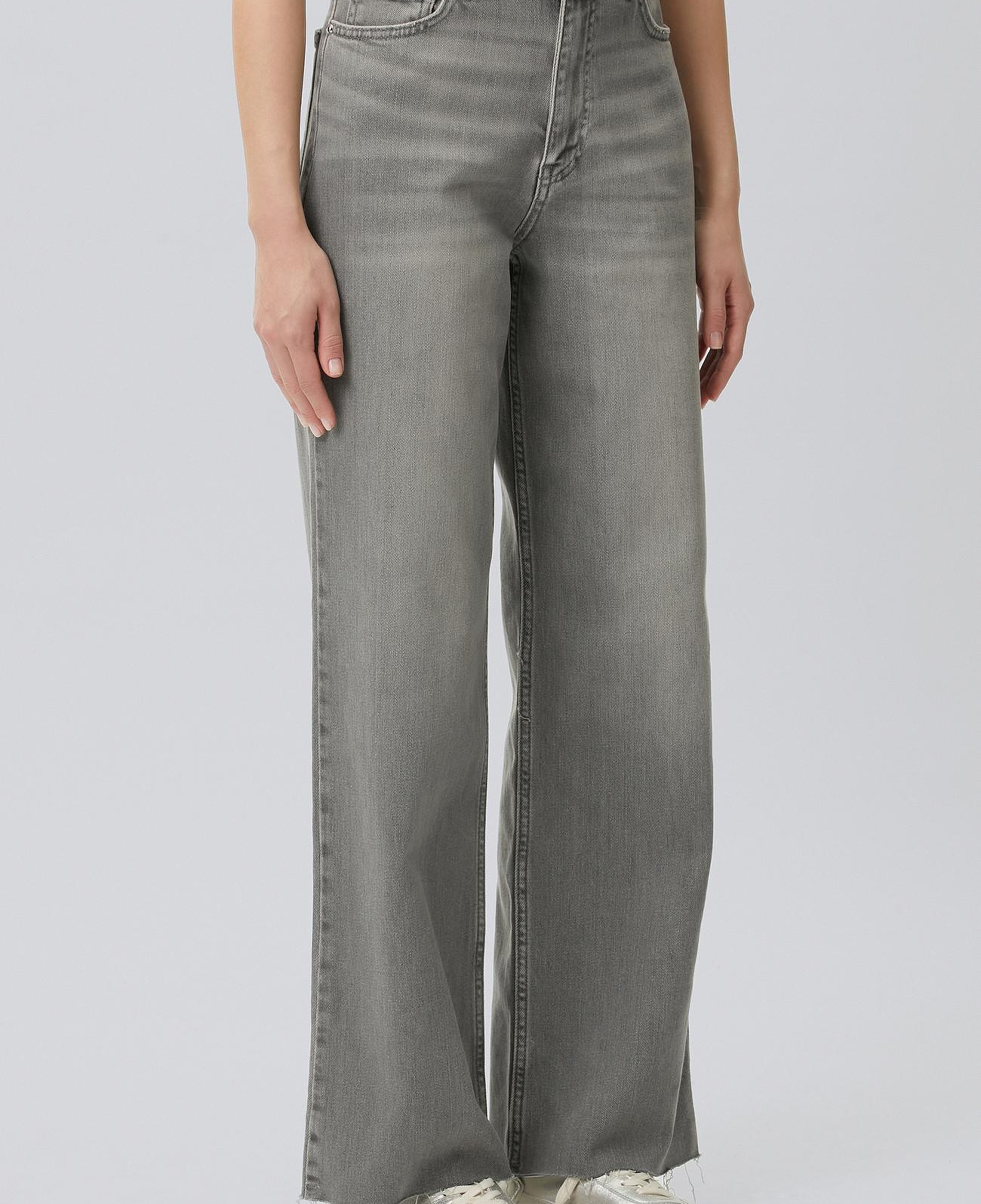 Network Kadın Koyu Gri Wide Leg Denim Pantolon