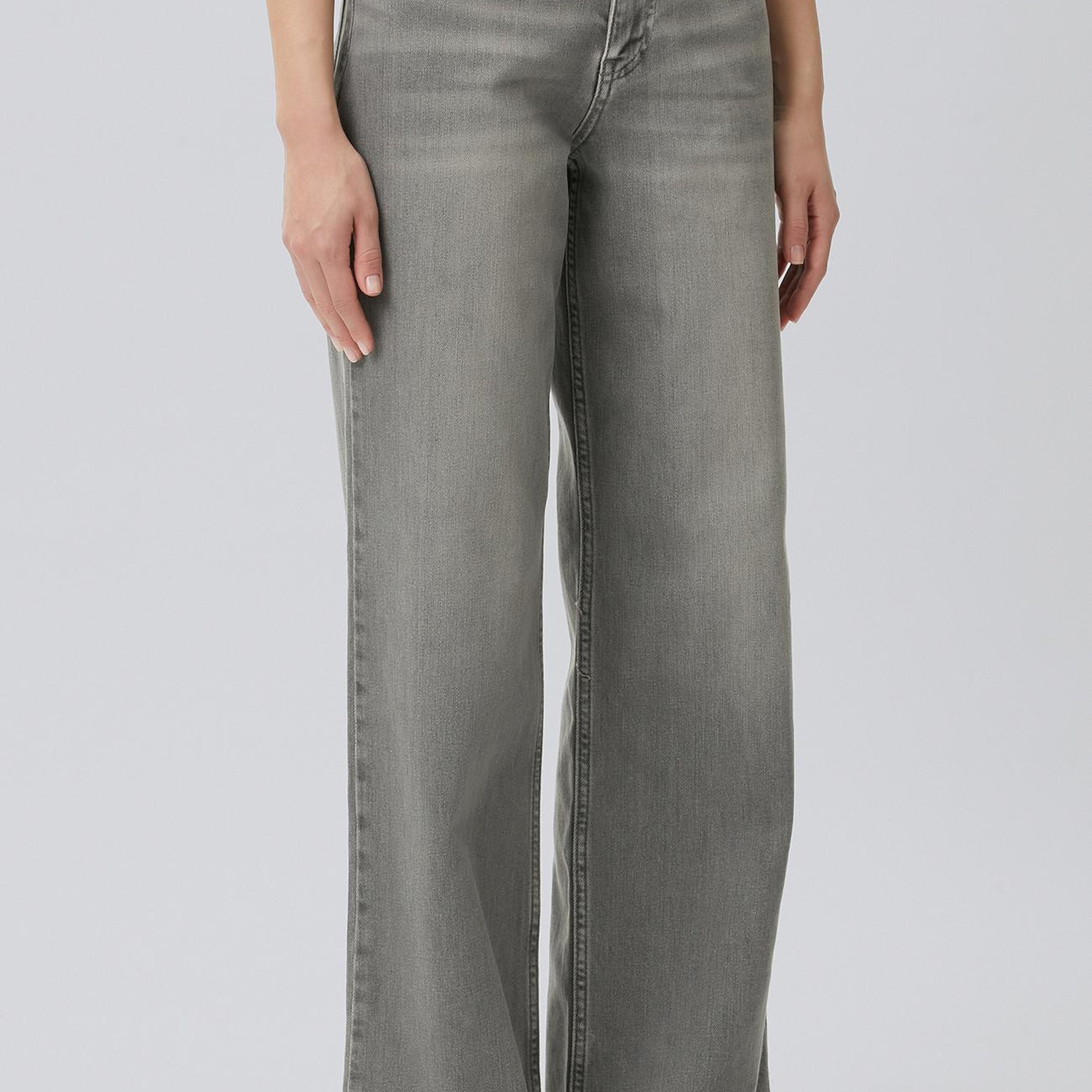 Network Kadın Koyu Gri Wide Leg Denim Pantolon