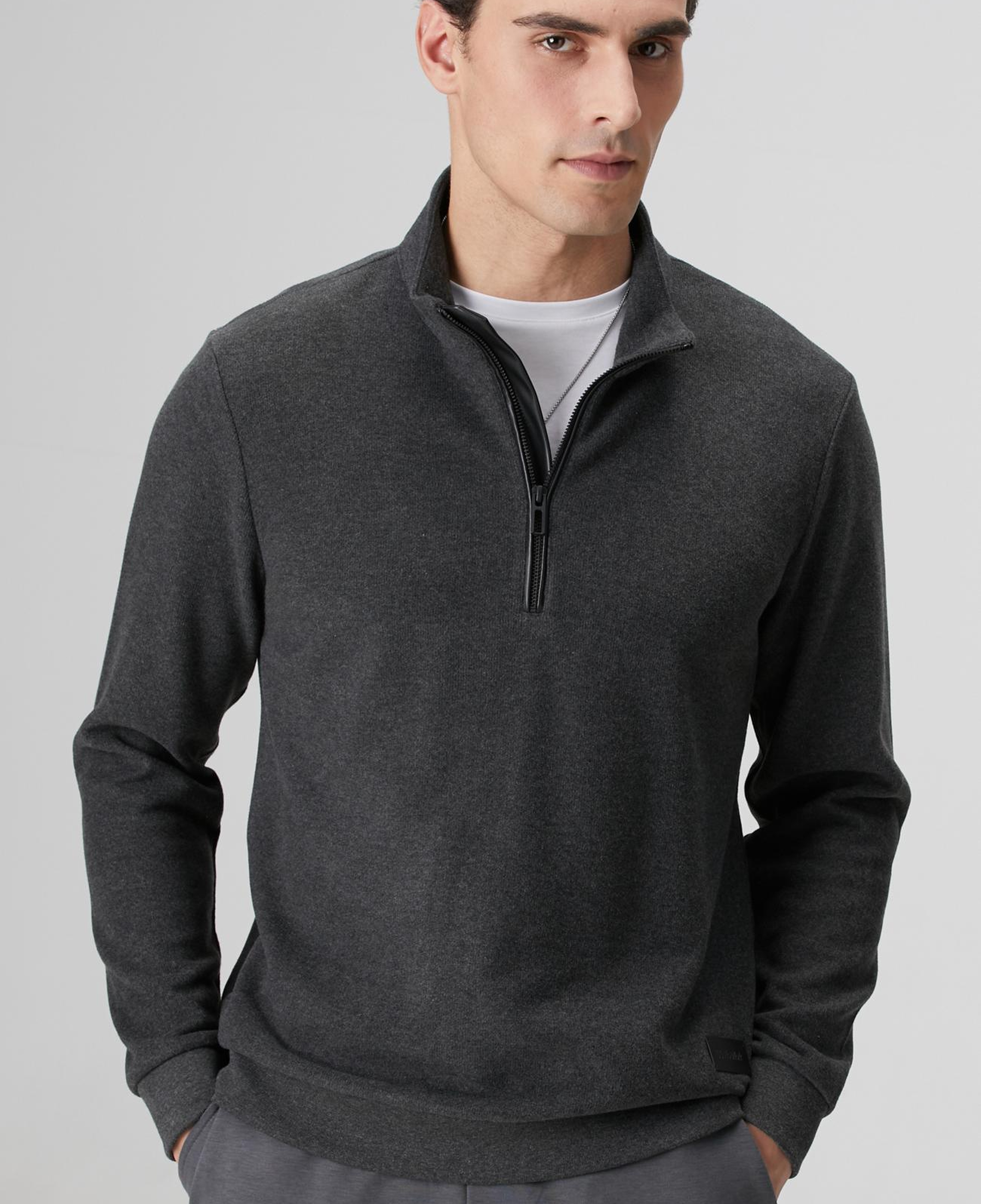 Network Erkek Antrasit Dik Yaka Fermuarlı Sweatshirt