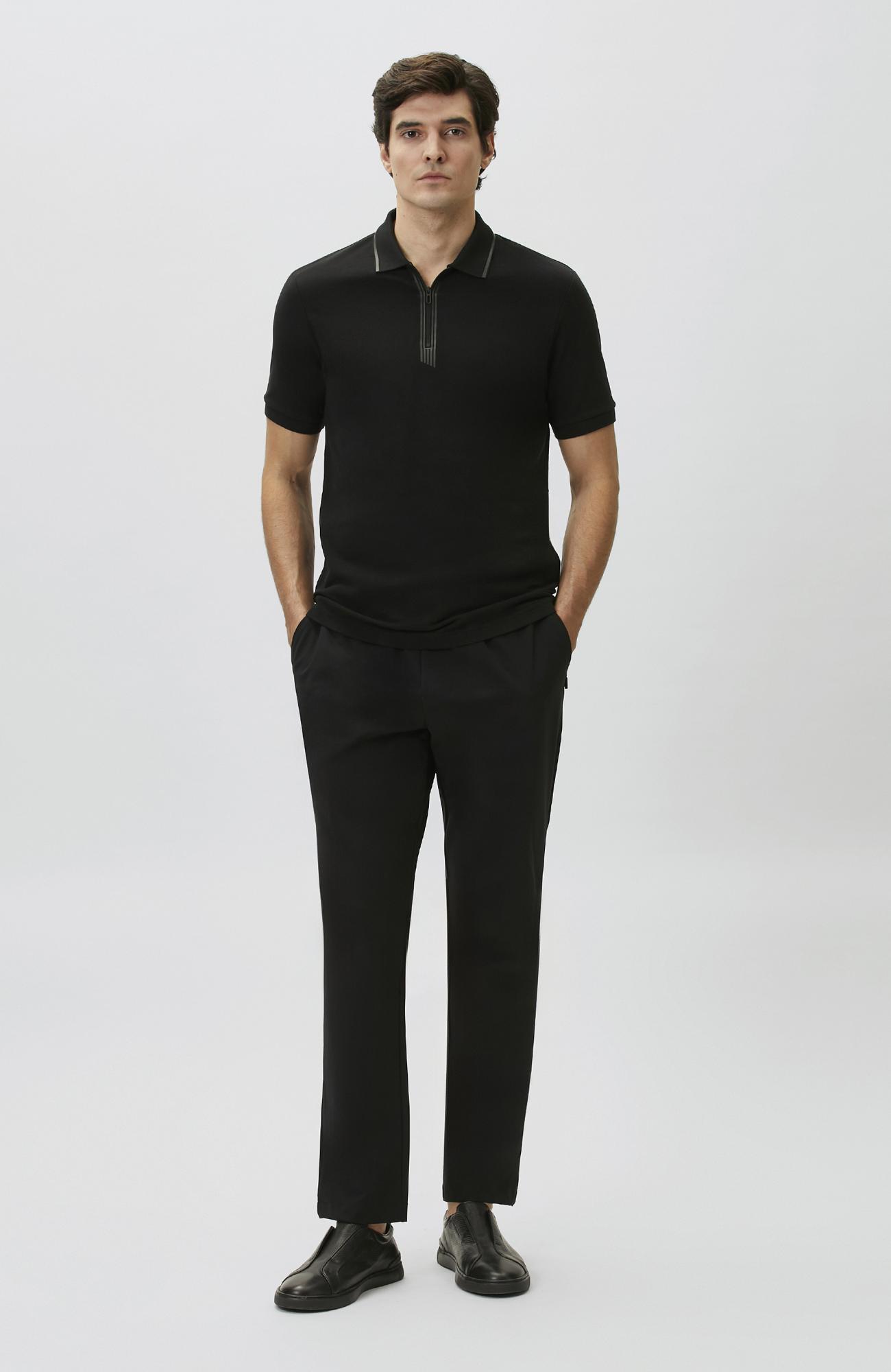 Network Erkek N-Tech Siyah Fermuarlı T-shirt