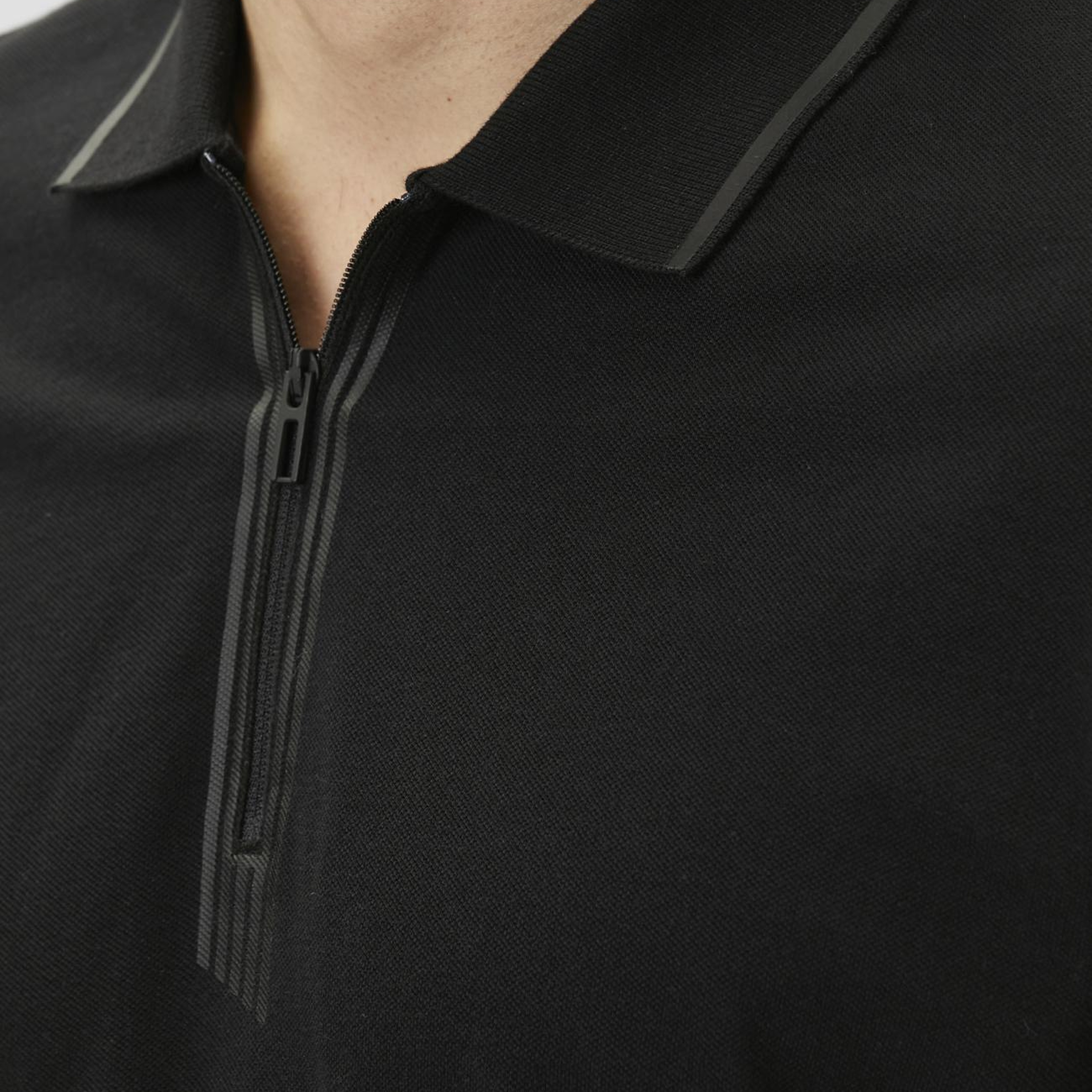 Network Erkek N-Tech Siyah Fermuarlı T-shirt