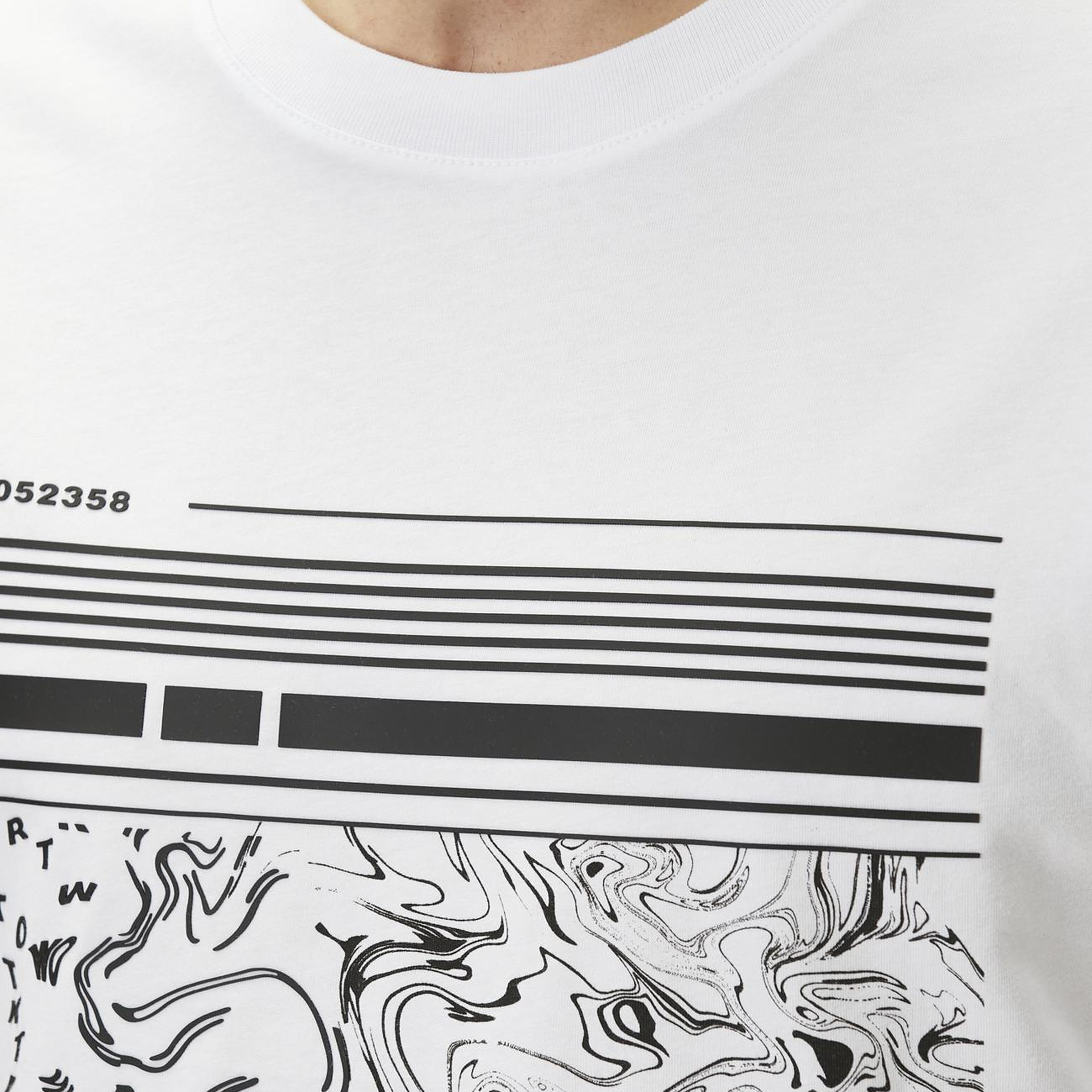 Network Erkek Kırık Beyaz Baskılı T-shirt