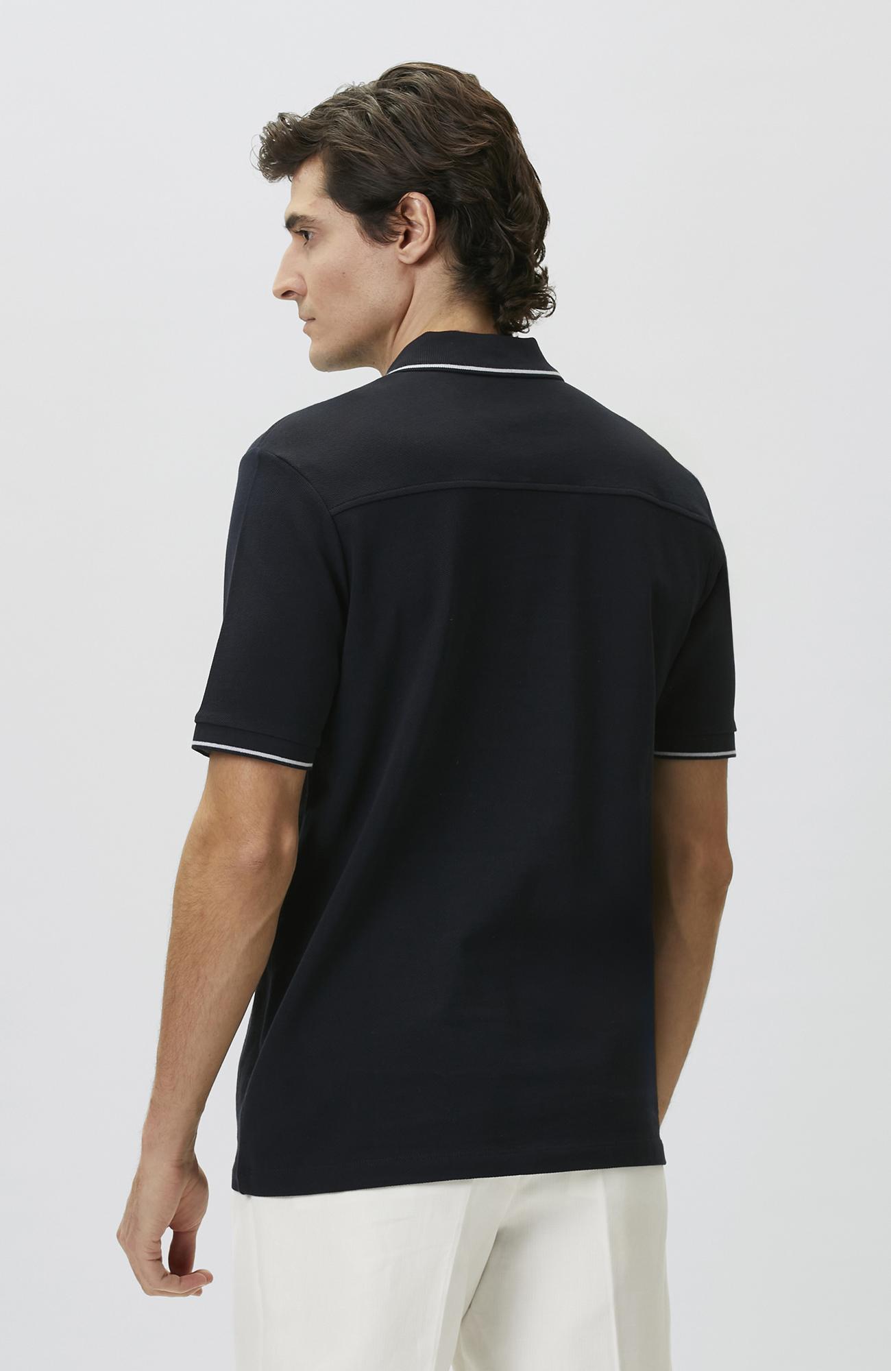 Network Erkek Lacivert Polo Yaka Patı Renkli T-shirt