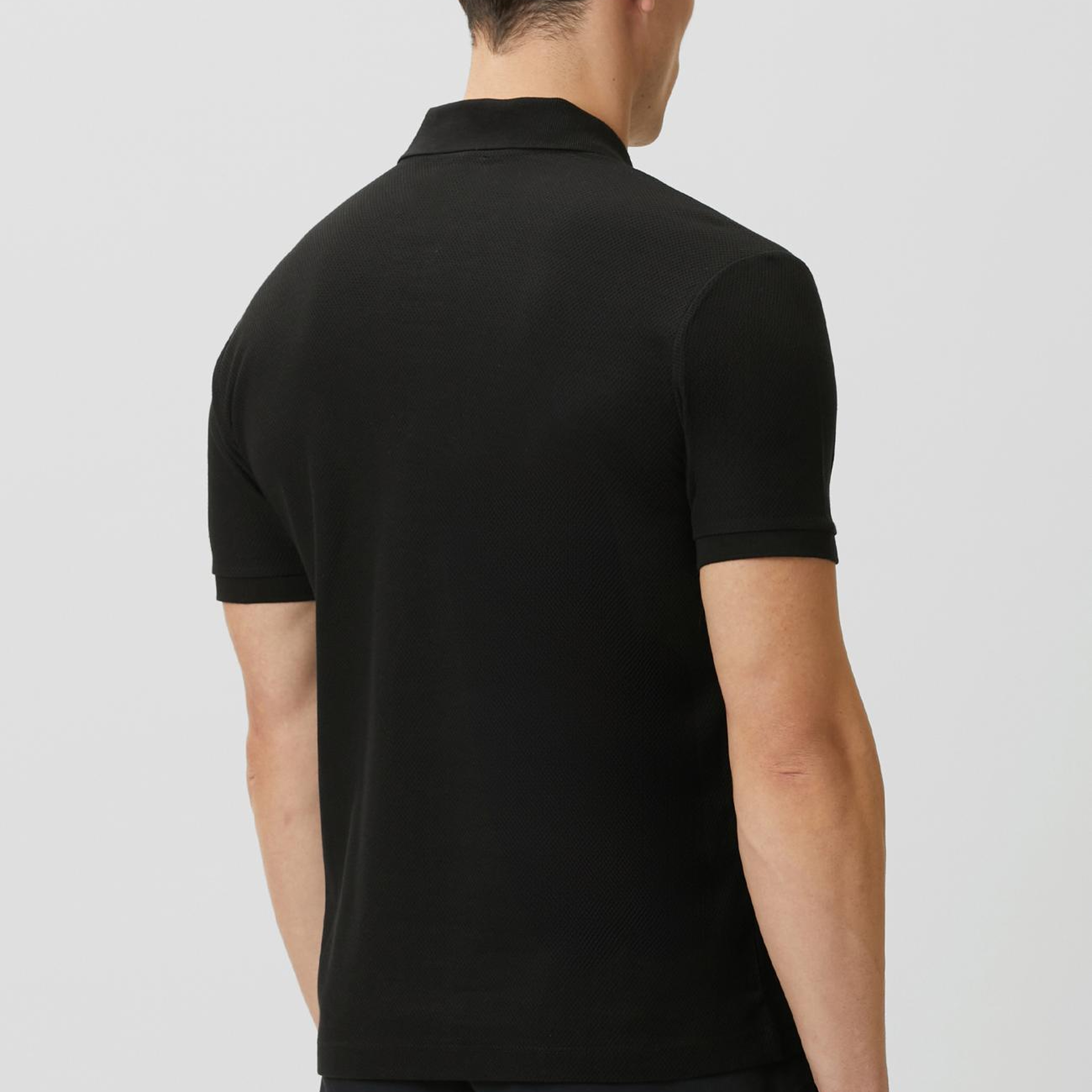 Network Erkek Slim Fit Siyah Polo Yaka Jakarlı Pike T-shirt