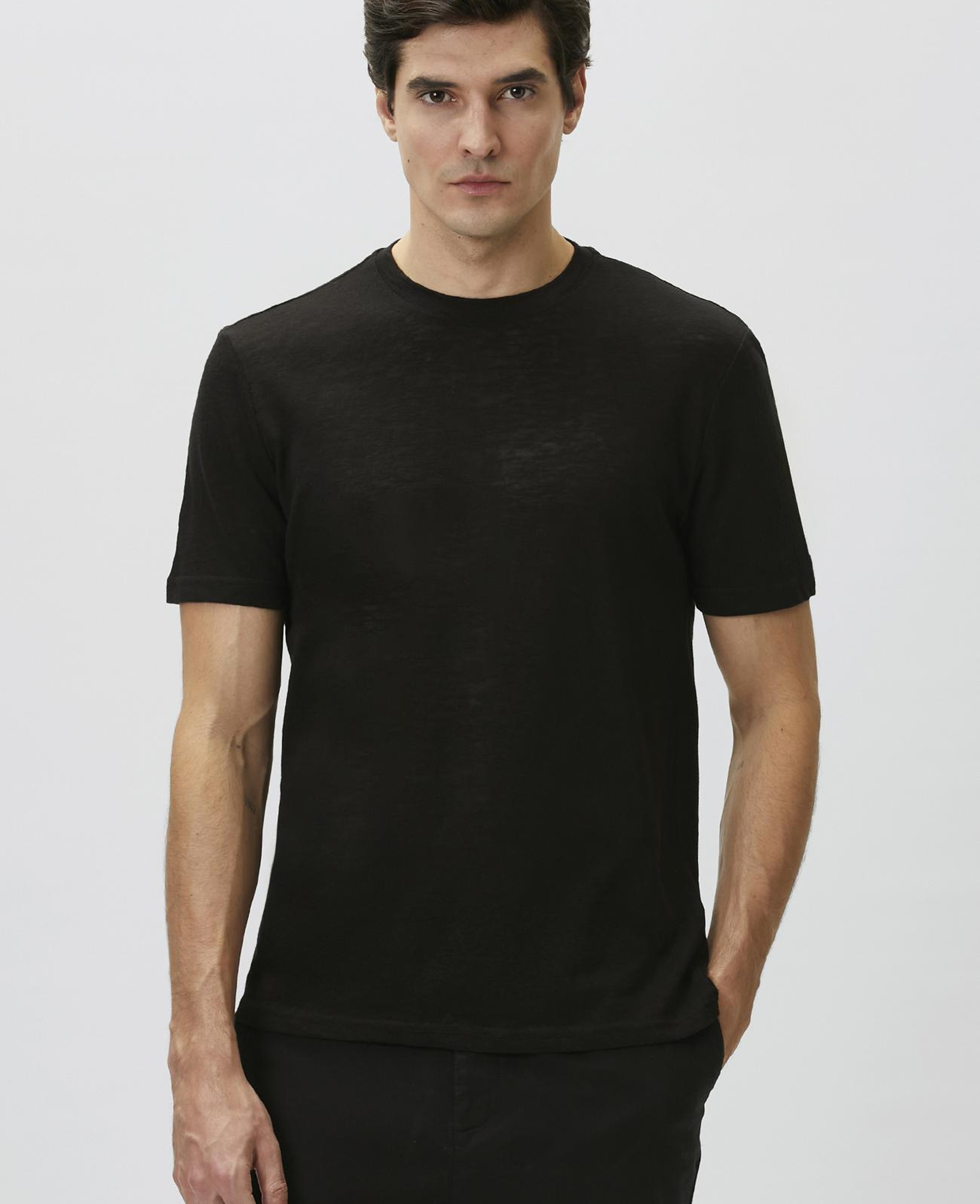 Network Erkek Siyah Basic T-shirt