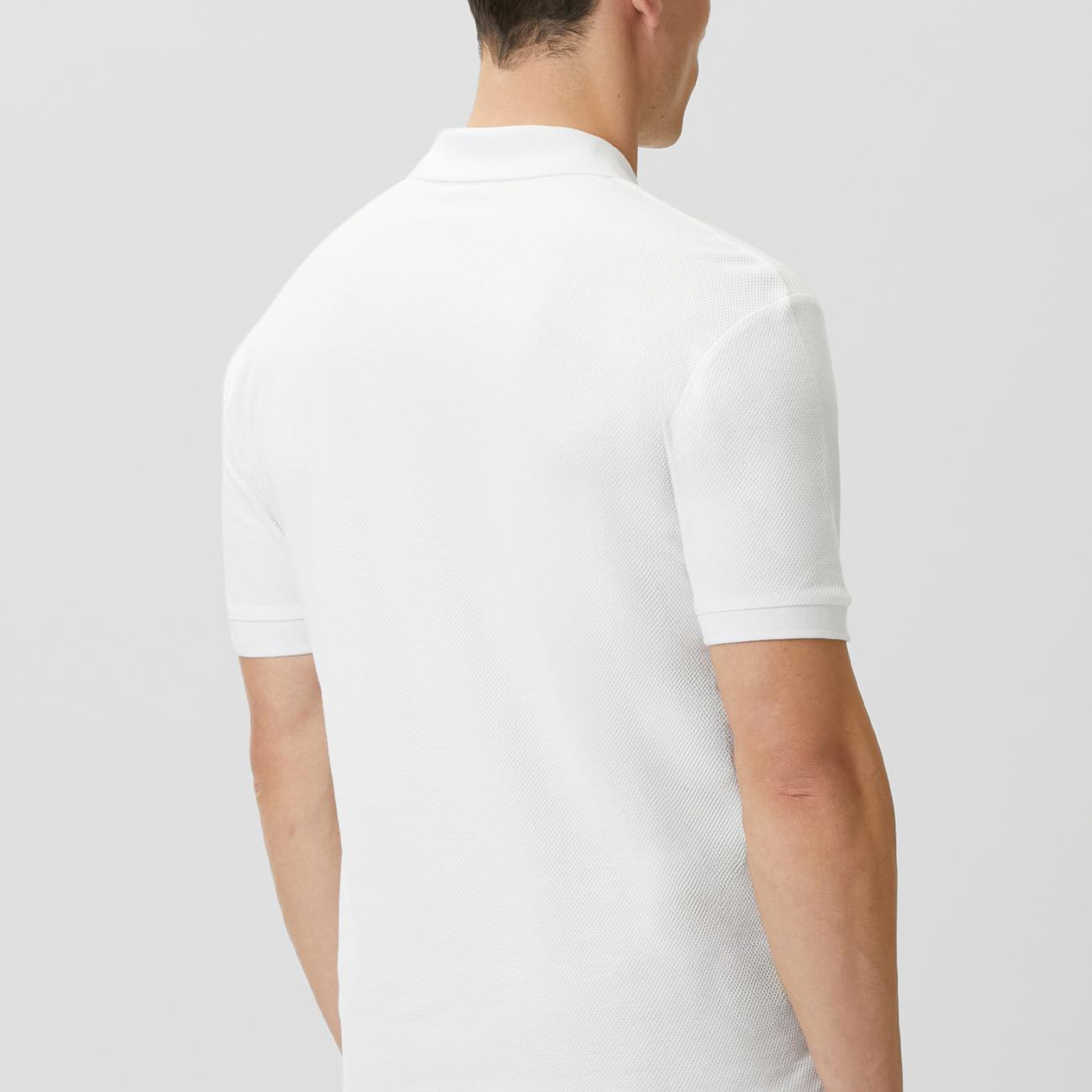 Network Erkek Slim Fit Beyaz Polo Yaka Jakarlı Pike T-shirt