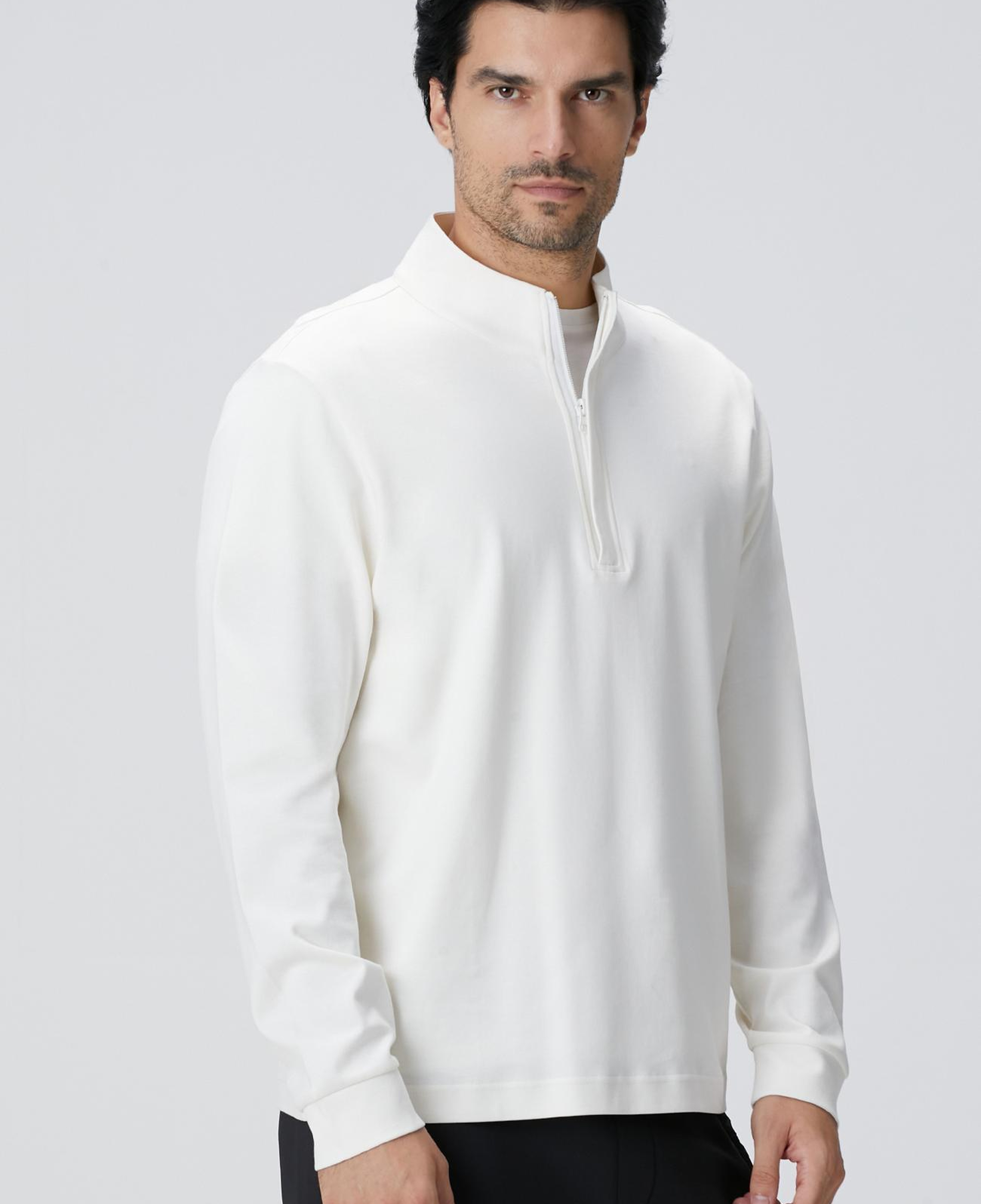 Network Erkek Kırık Beyaz Uzun Kollu T-Shirt