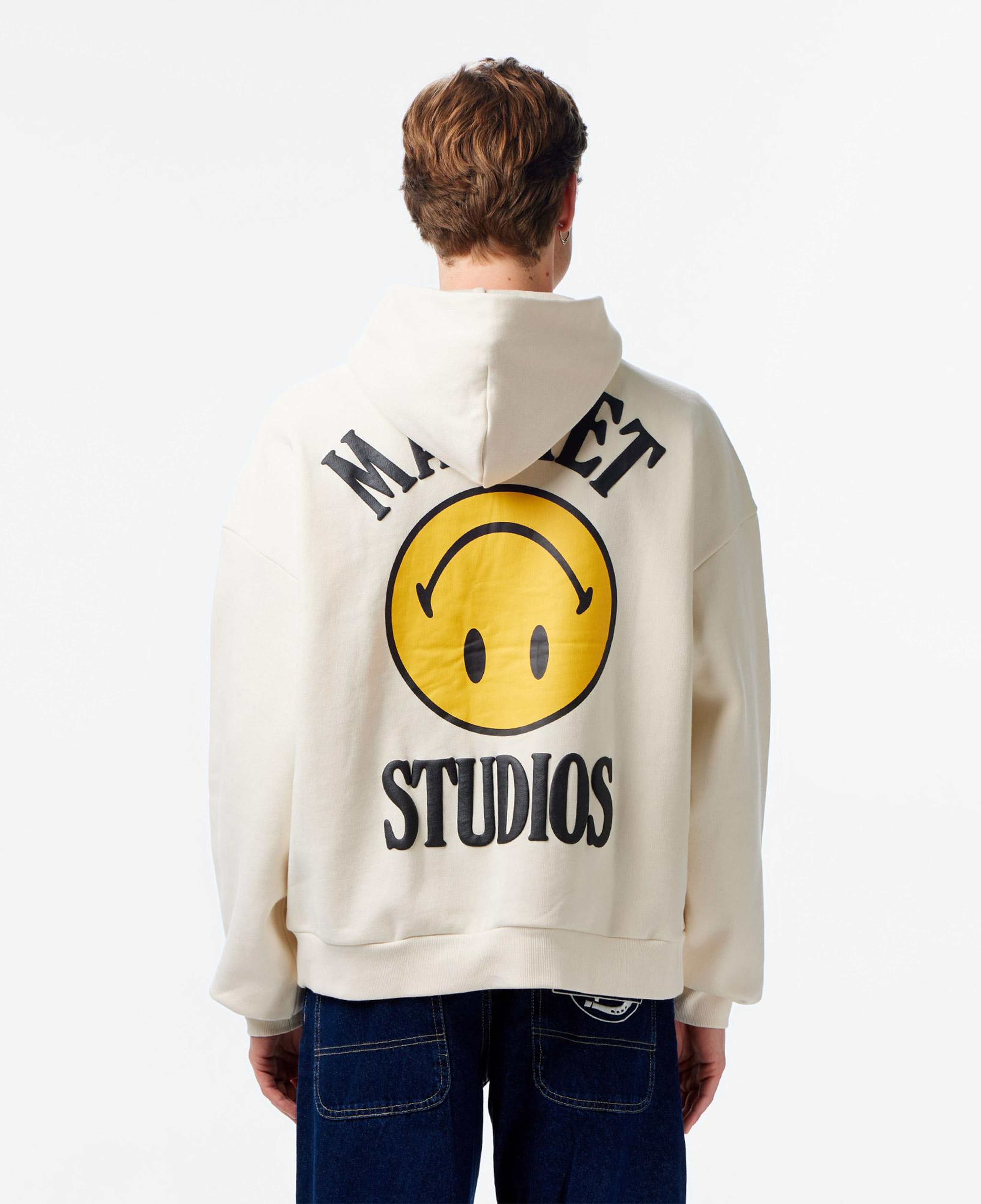 Market Smiley Upside Down Lockup Erkek Gri Hoodie