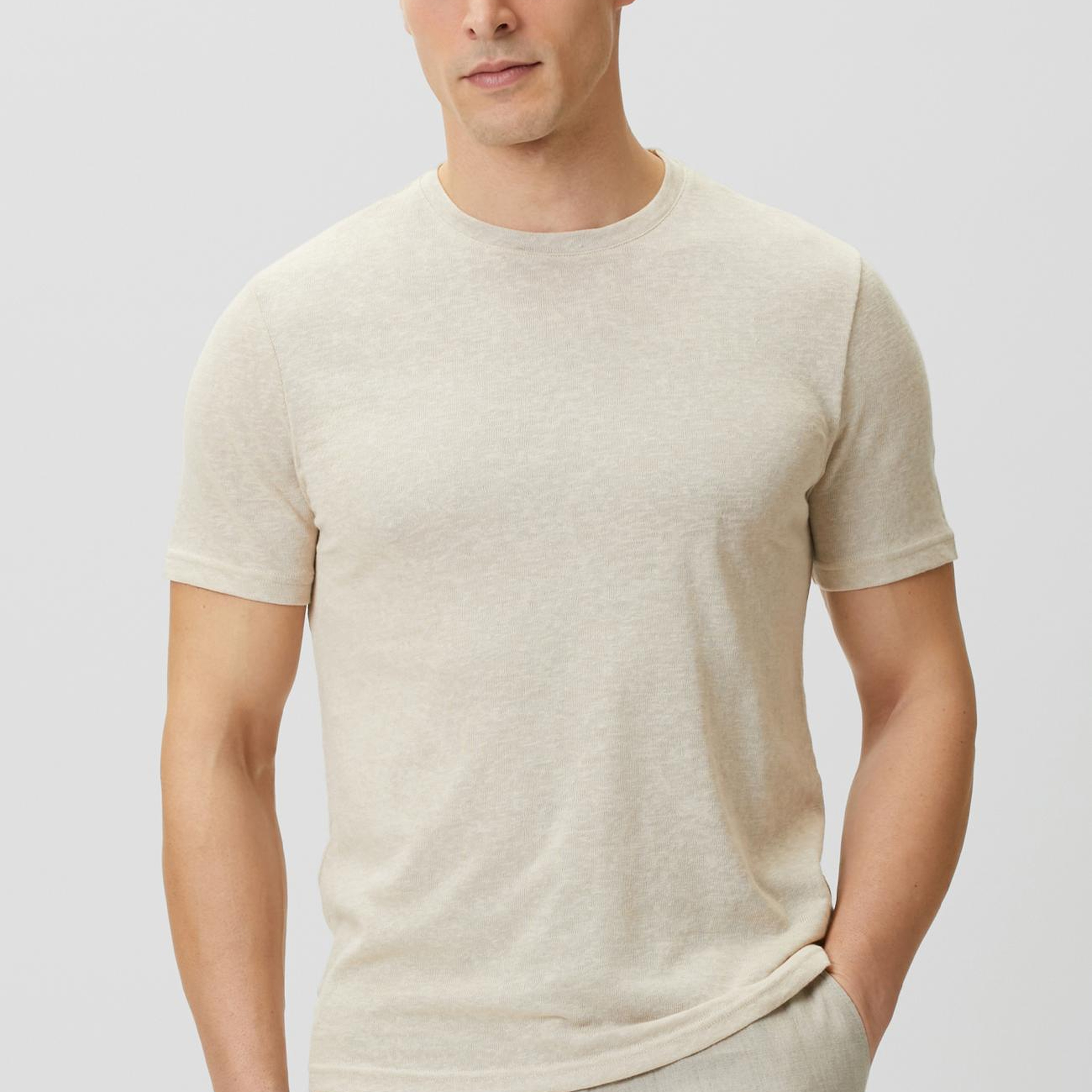 Network Erkek Bej Basic T-shirt