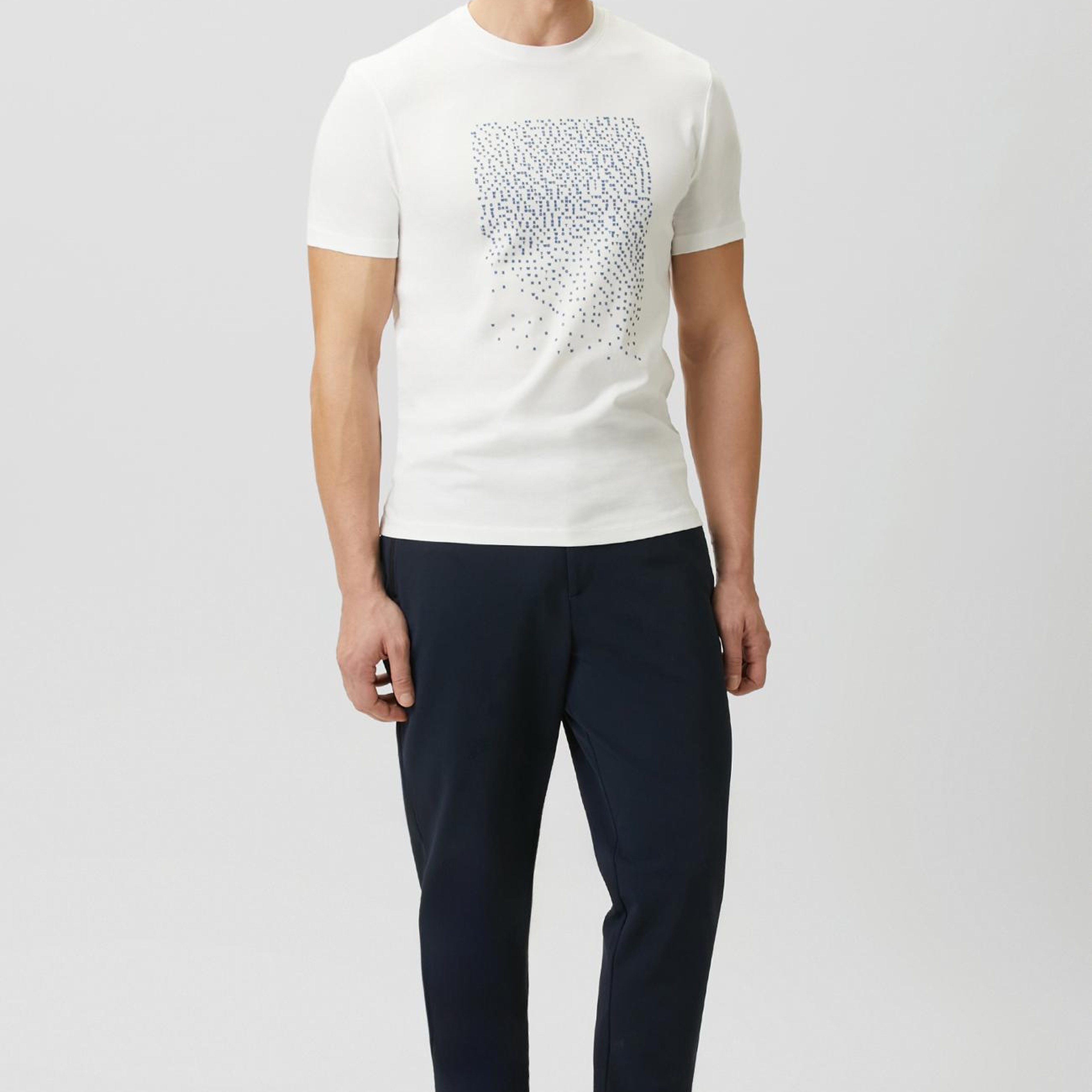 Network Erkek Beyaz  Mini Harf Baskılı T-shirt
