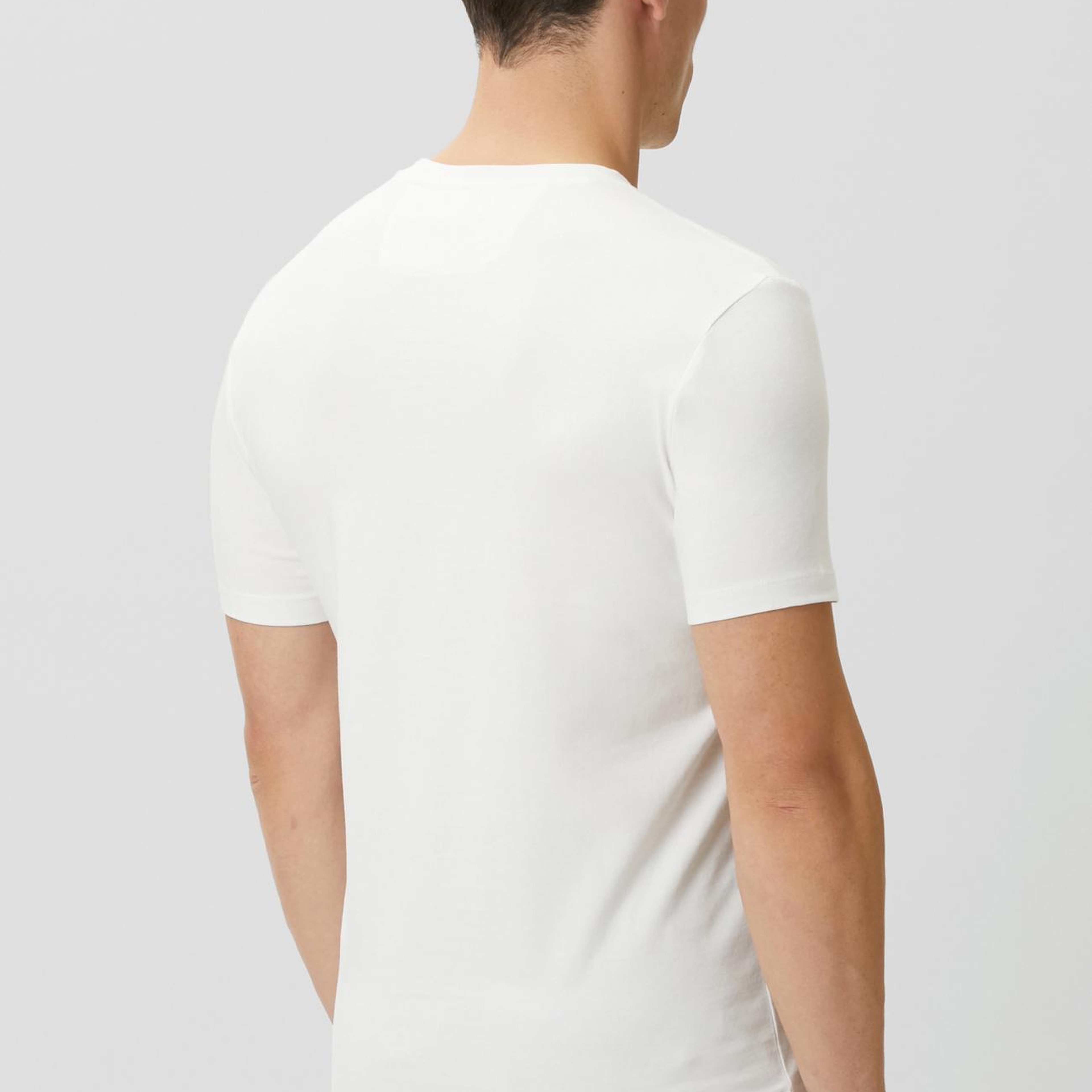 Network Erkek Beyaz  Mini Harf Baskılı T-shirt